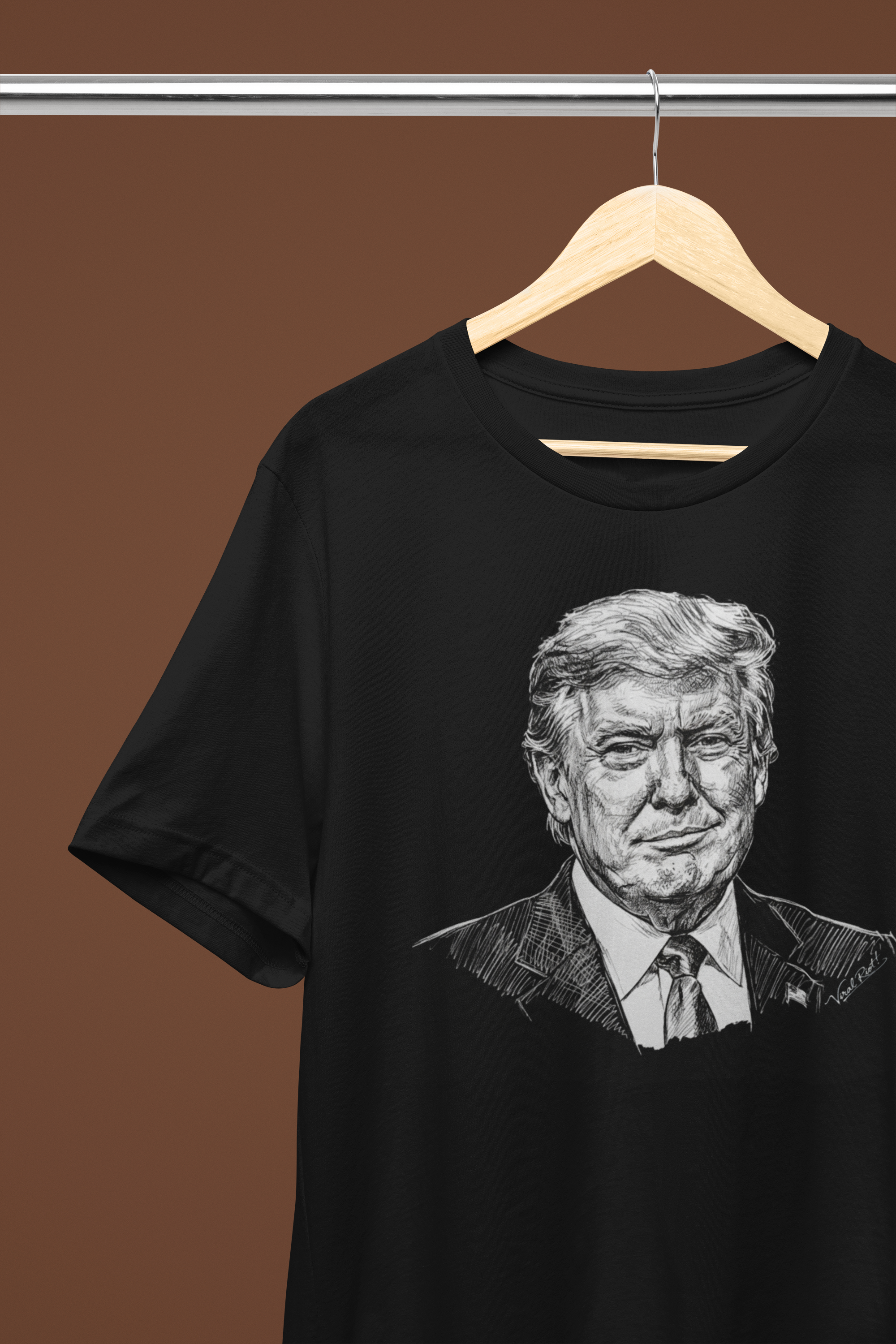 Trump Smirk Sketch Tee - Black (Viral Riot Signature)