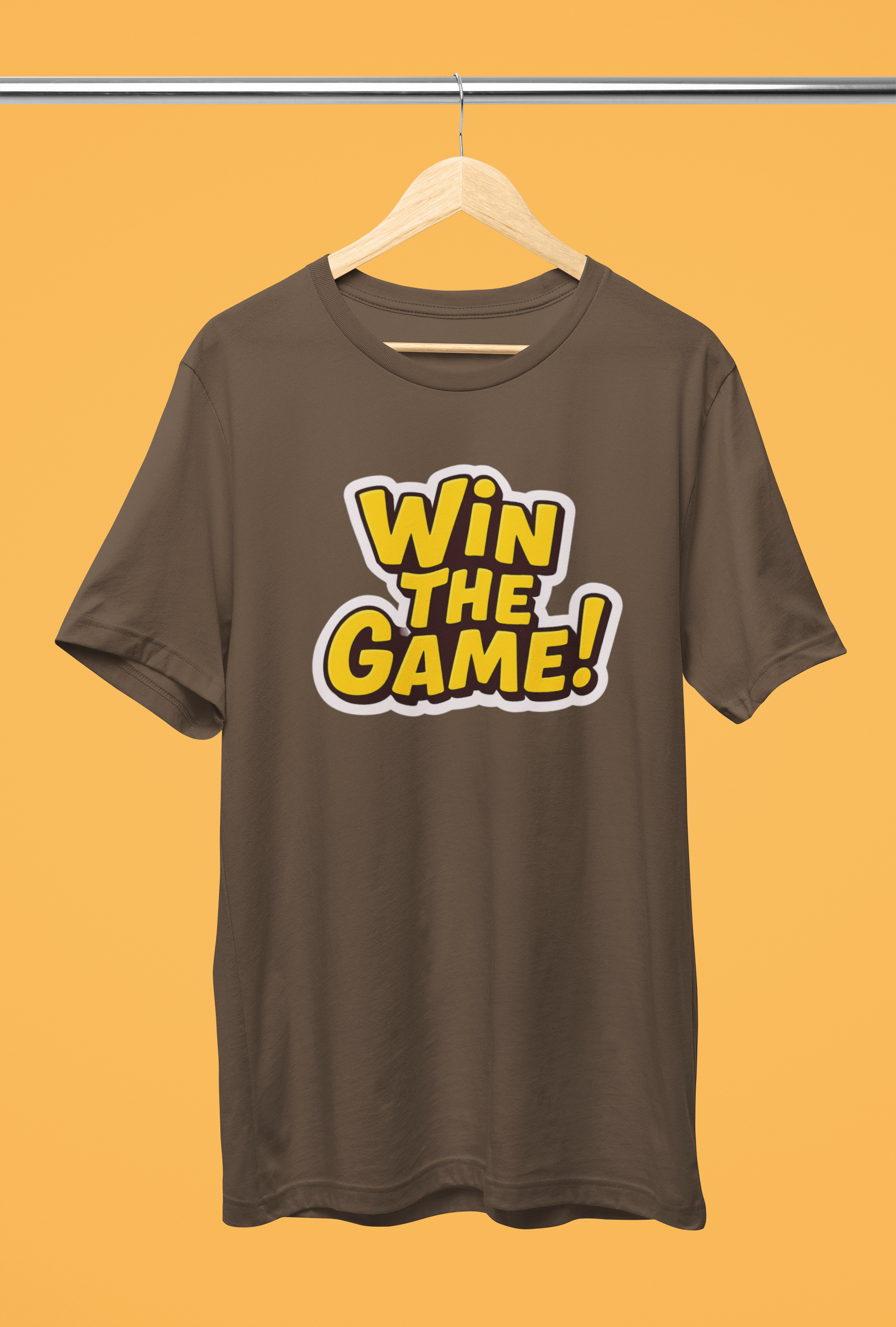 Win The Game Tee - Heathered Brown