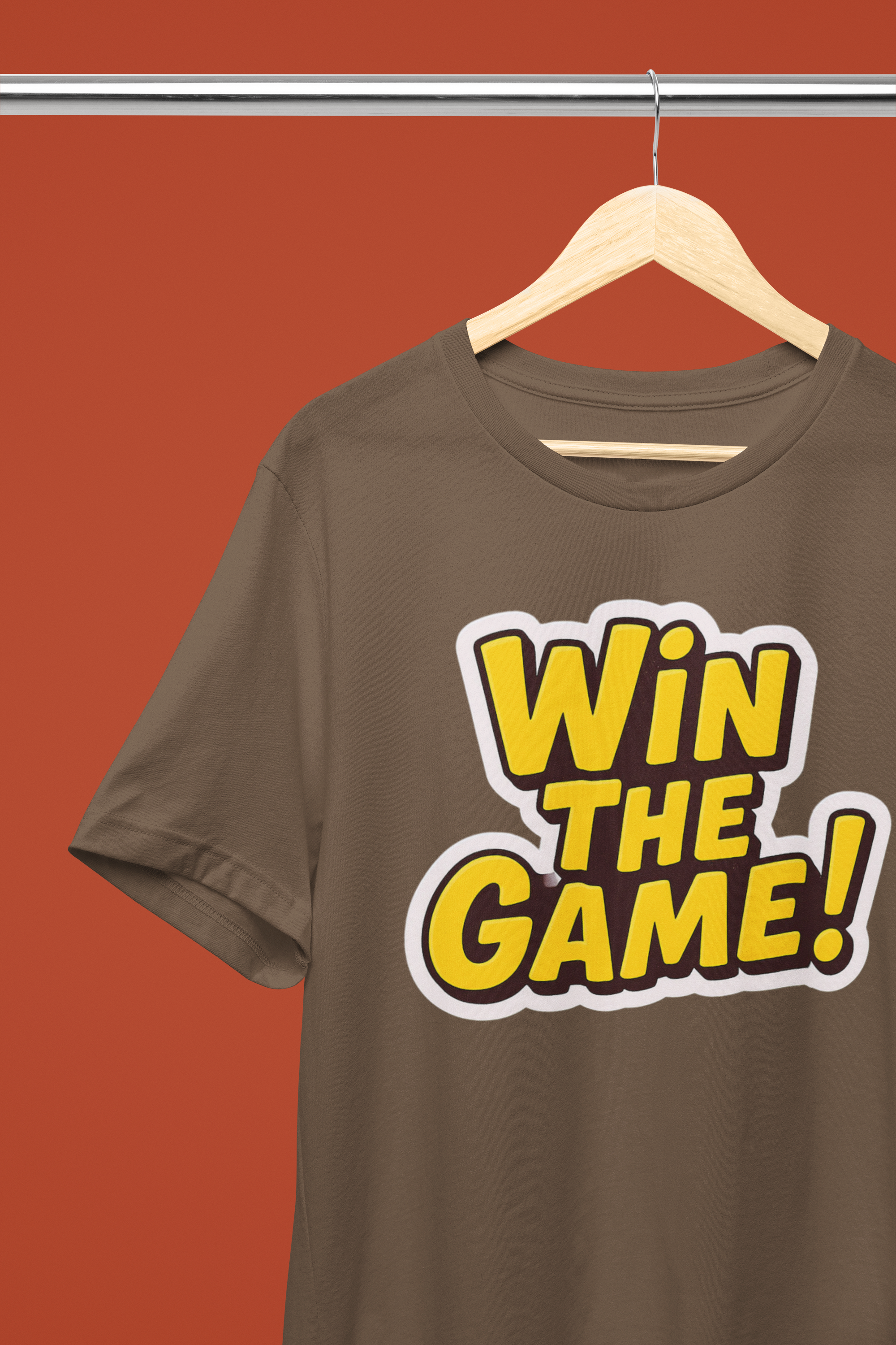 Win The Game Tee - Heathered Brown