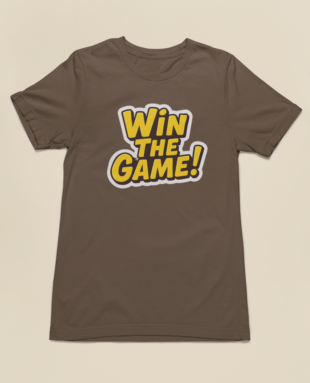 Win The Game Tee - Heathered Brown