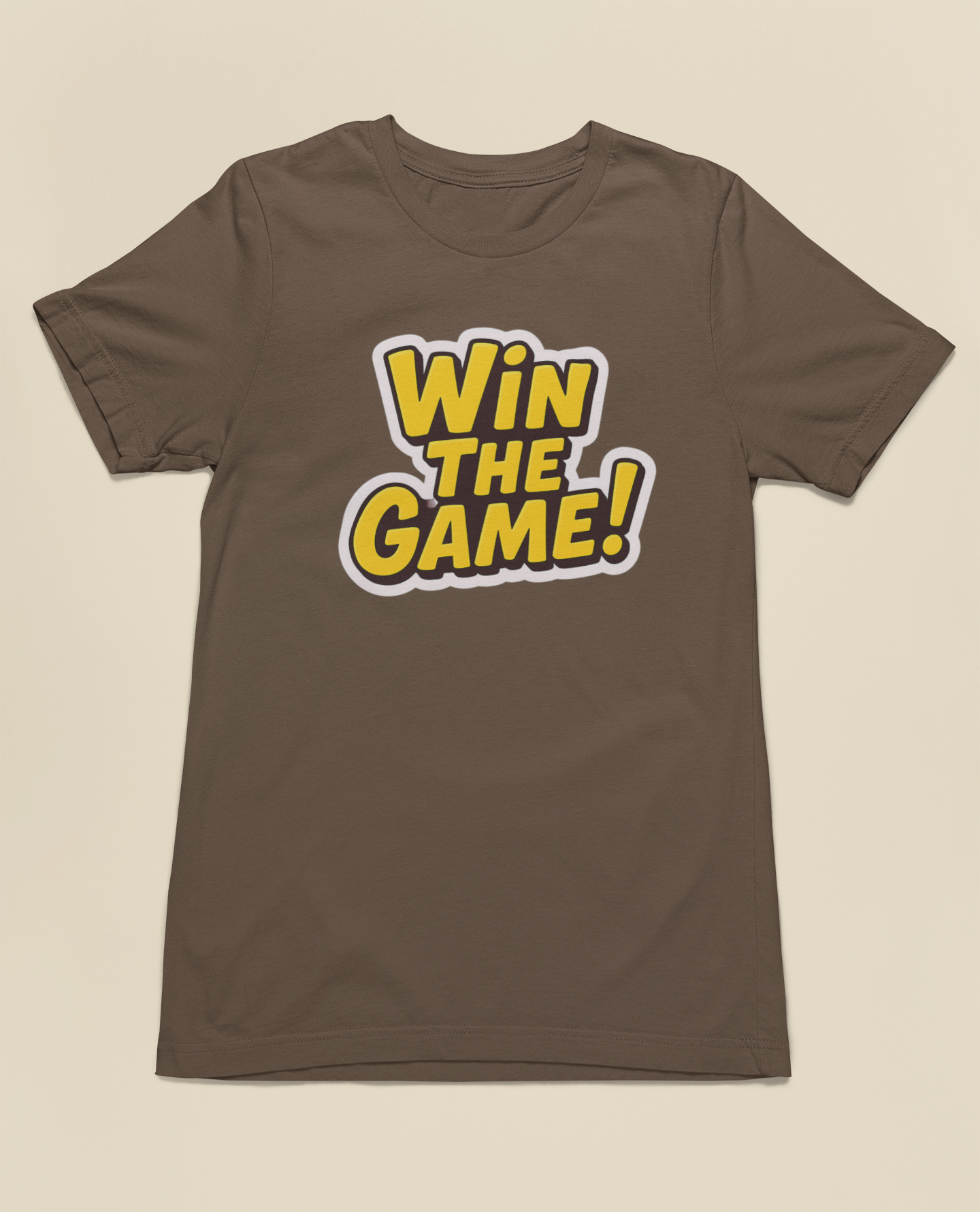 Win The Game Tee - Heathered Brown