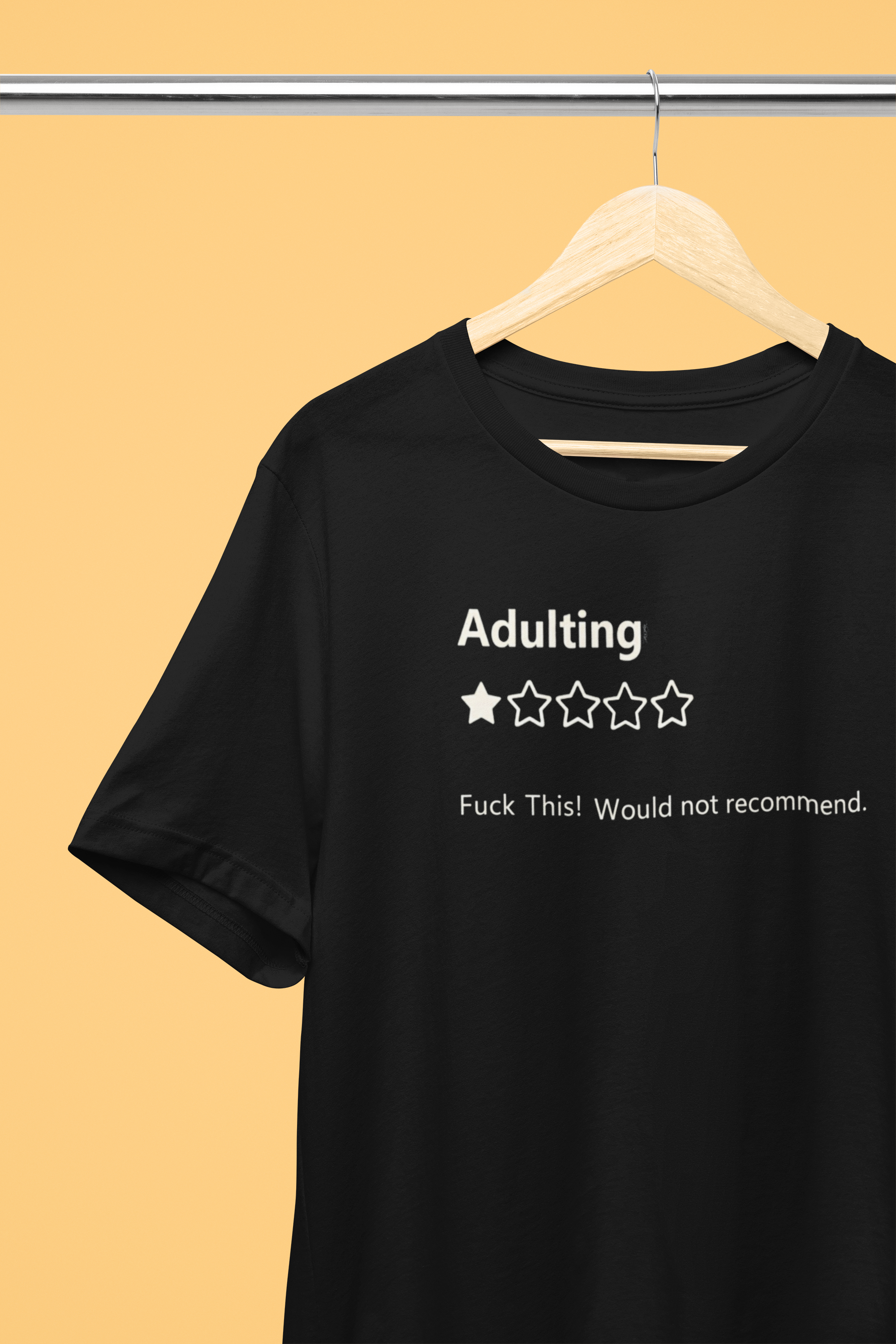 Adulting 1-Star Review Tee - Black (Viral Riot Signature)