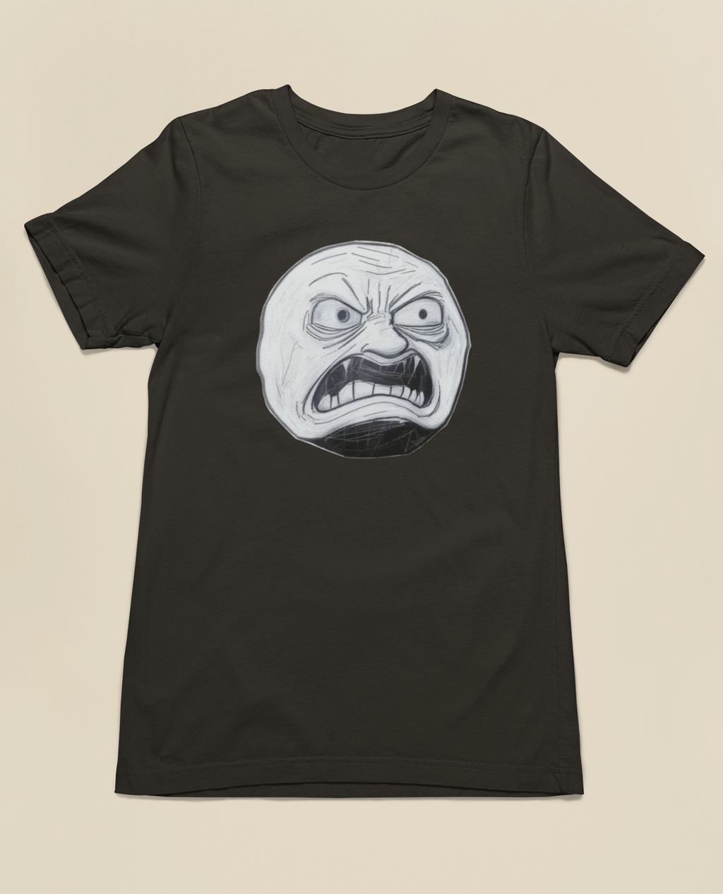 WtAF Rage Face Tee – Black, Red, Vintage Brown, Vintage Green