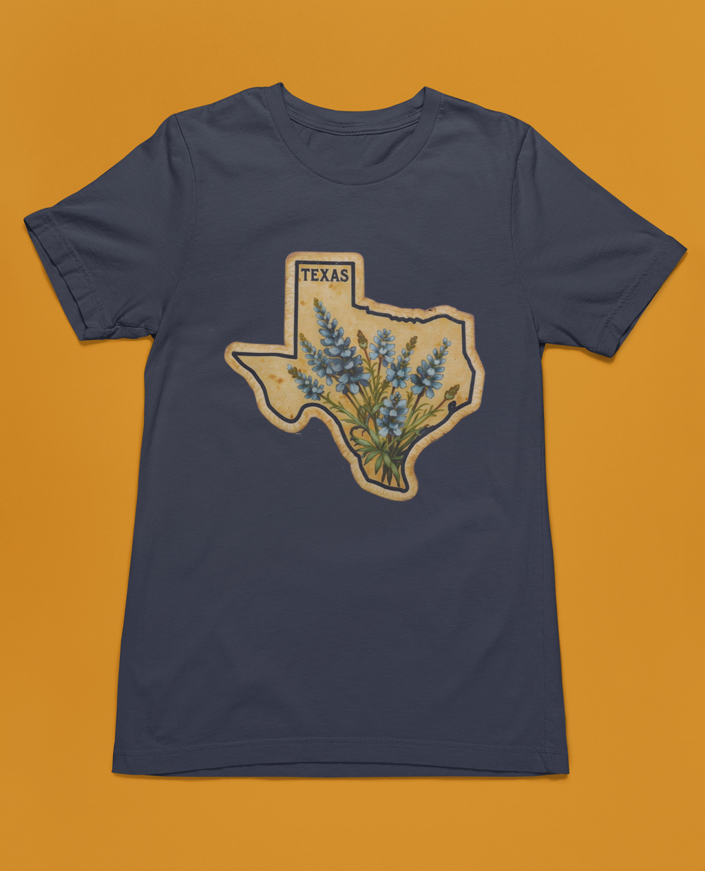 Bluebonnet Badge Tee - Heathered Navy