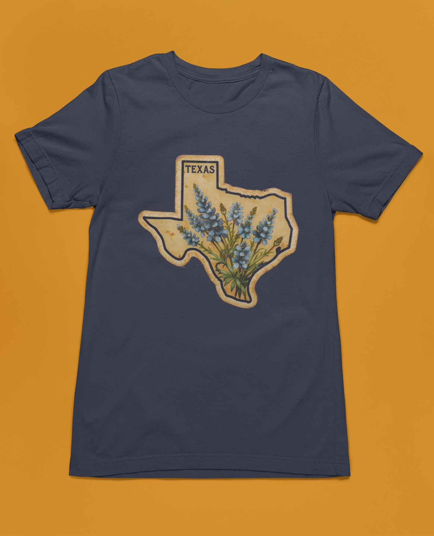 Bluebonnet Badge Tee - Heathered Navy