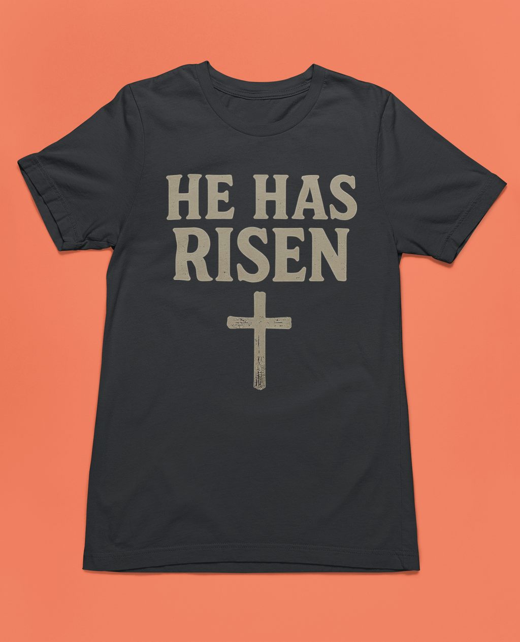 He Has Risen Tee - Heathered Black