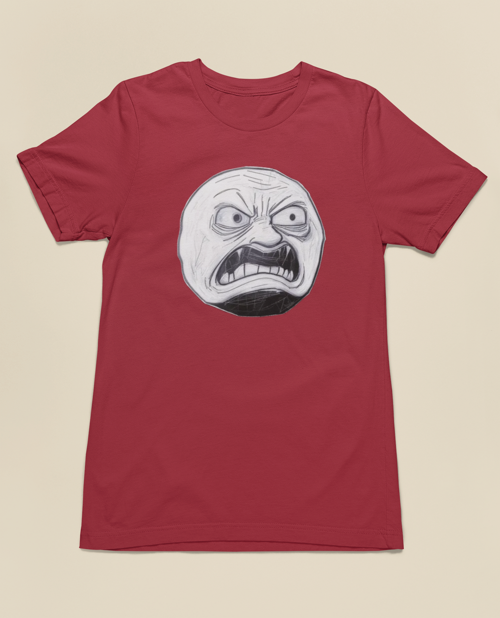 WtAF Rage Face Tee – Black, Red, Vintage Brown, Vintage Green