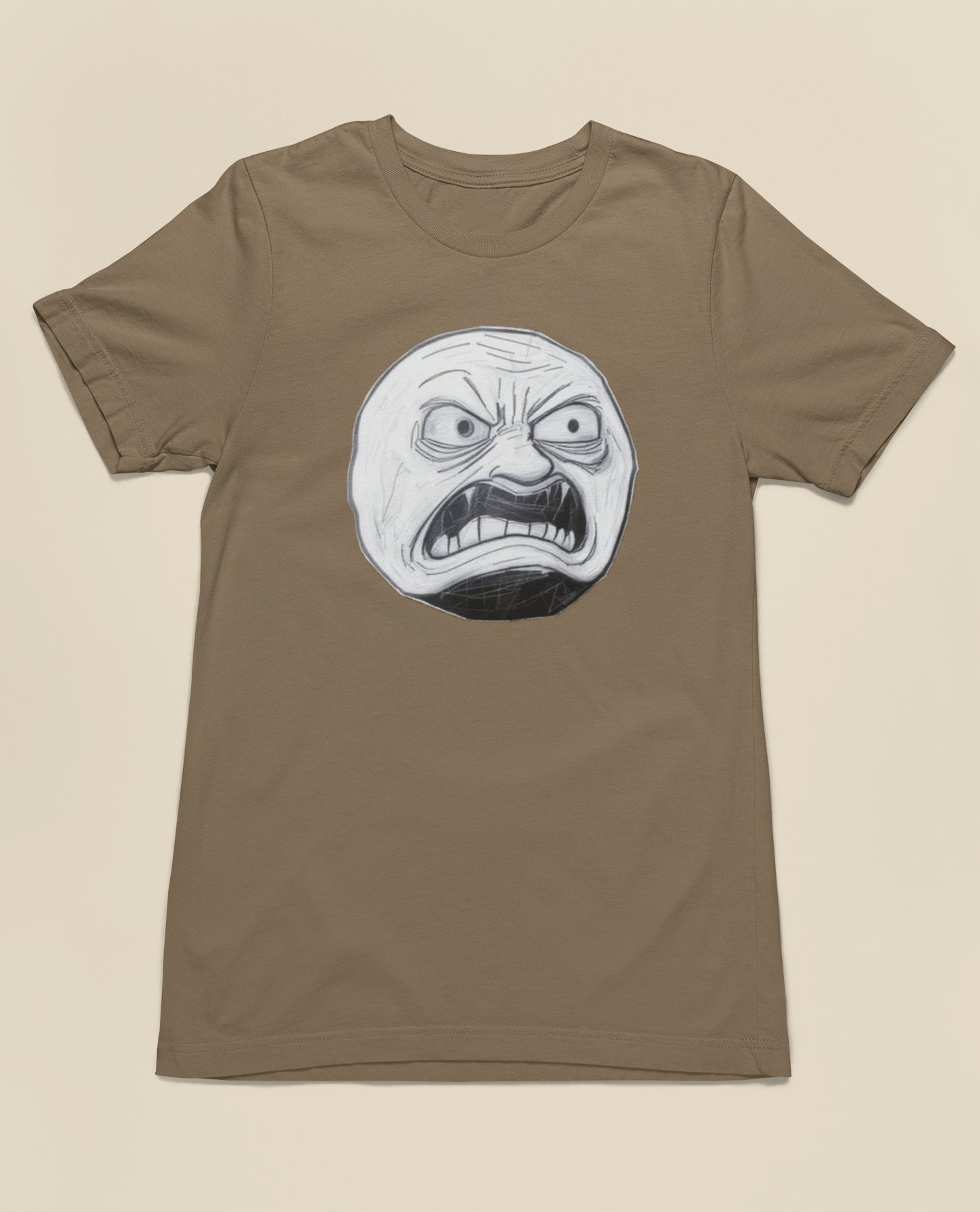 WtAF Rage Face Tee – Black, Red, Vintage Brown, Vintage Green