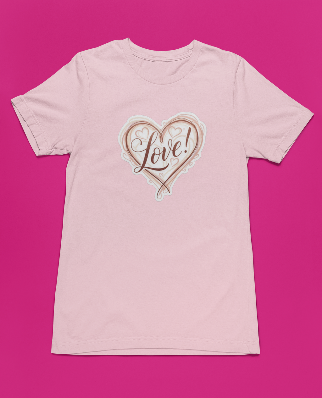 Heart Full of Love! Tee - Heathered Pink