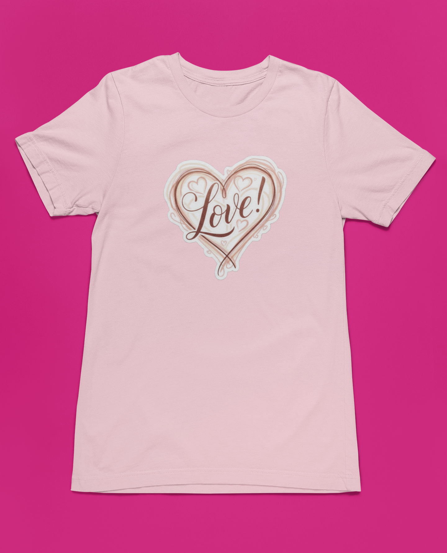 Heart Full of Love! Tee - Heathered Pink