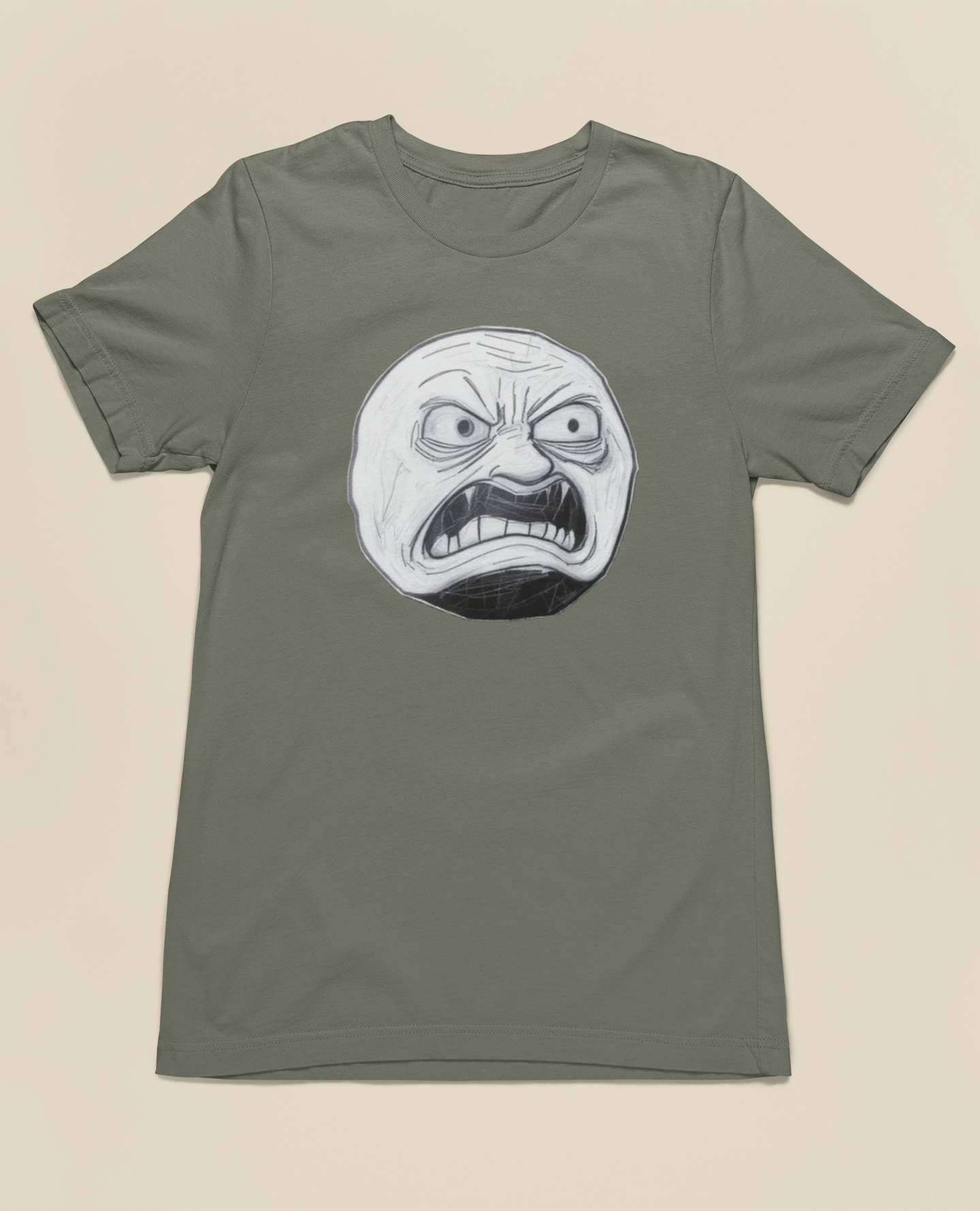 WtAF Rage Face Tee – Black, Red, Vintage Brown, Vintage Green