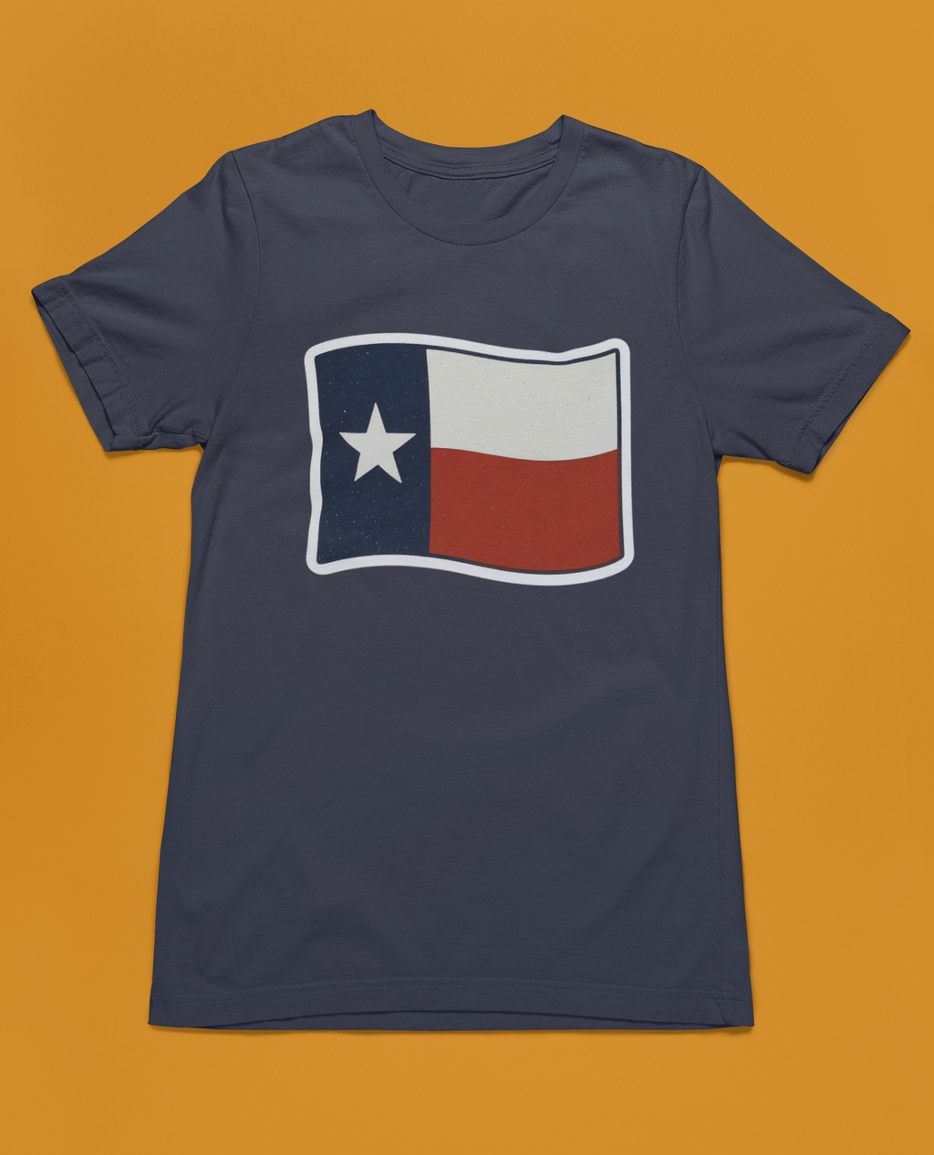 Lone Star Flag Tee - Heathered Navy