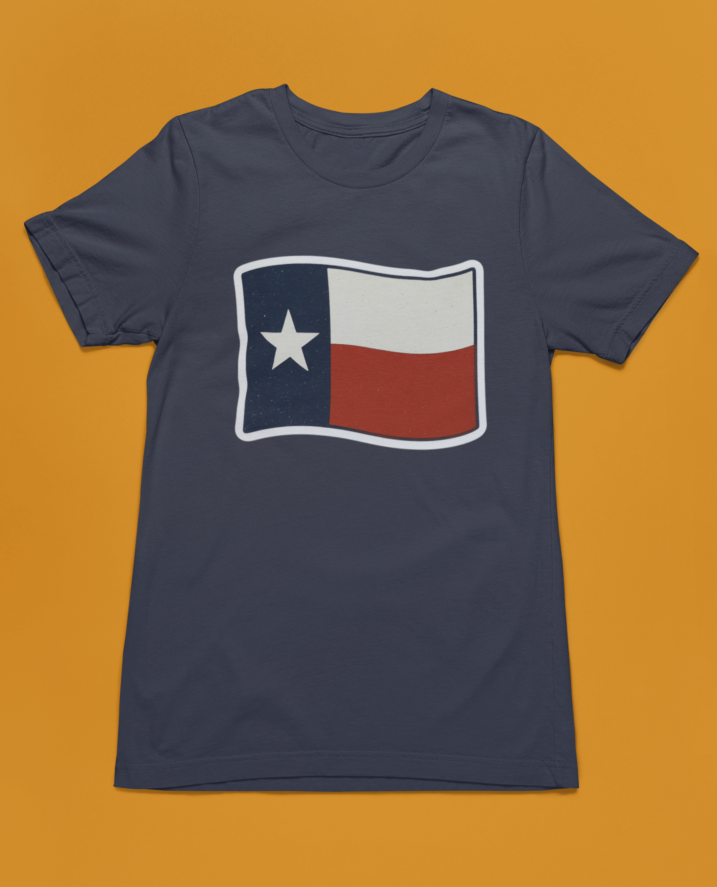 Lone Star Flag Tee - Heathered Navy