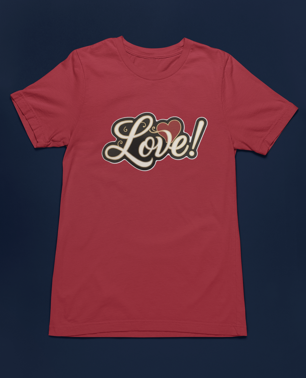 "Love!" Tee - Heathered Black or Canvas Red
