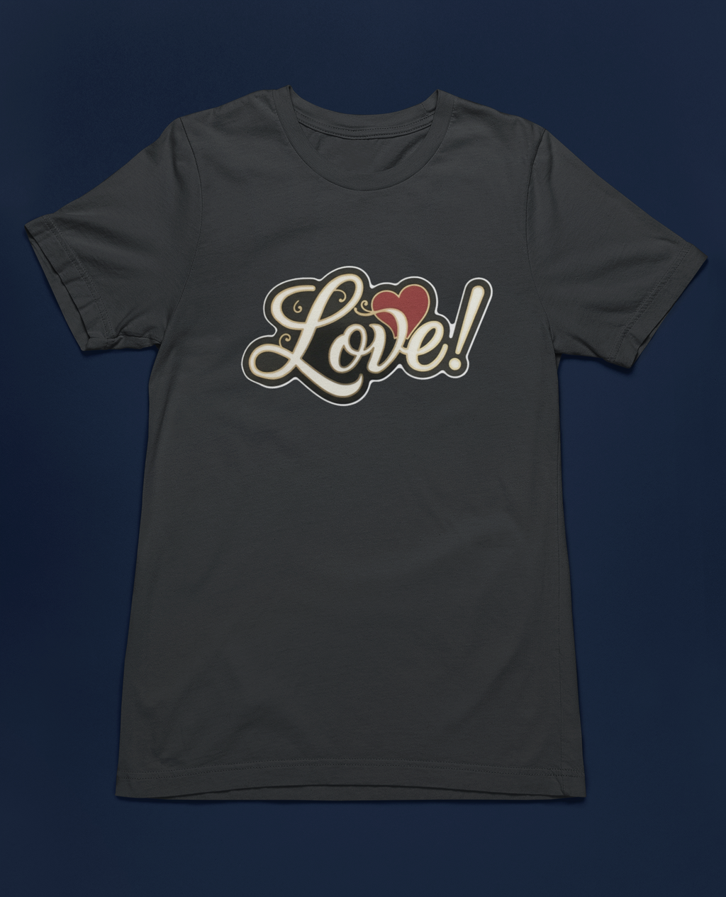 "Love!" Tee - Heathered Black or Canvas Red