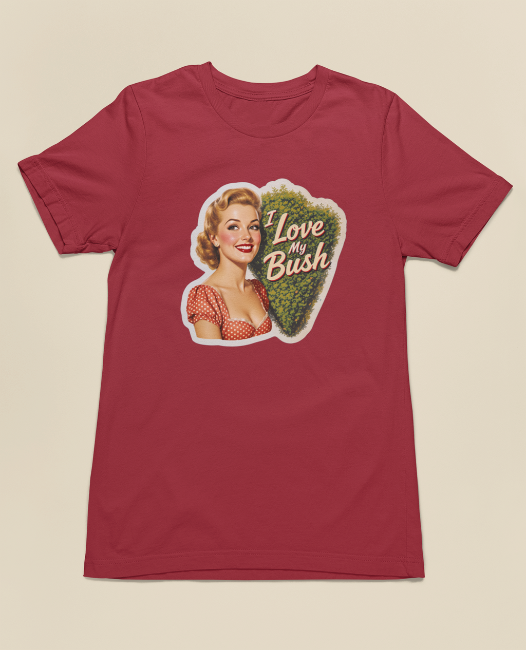 I Love My Bush Tee – Red, Black