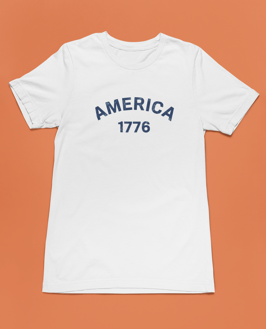 America 1776 Distressed Vintage Tee - Black, White