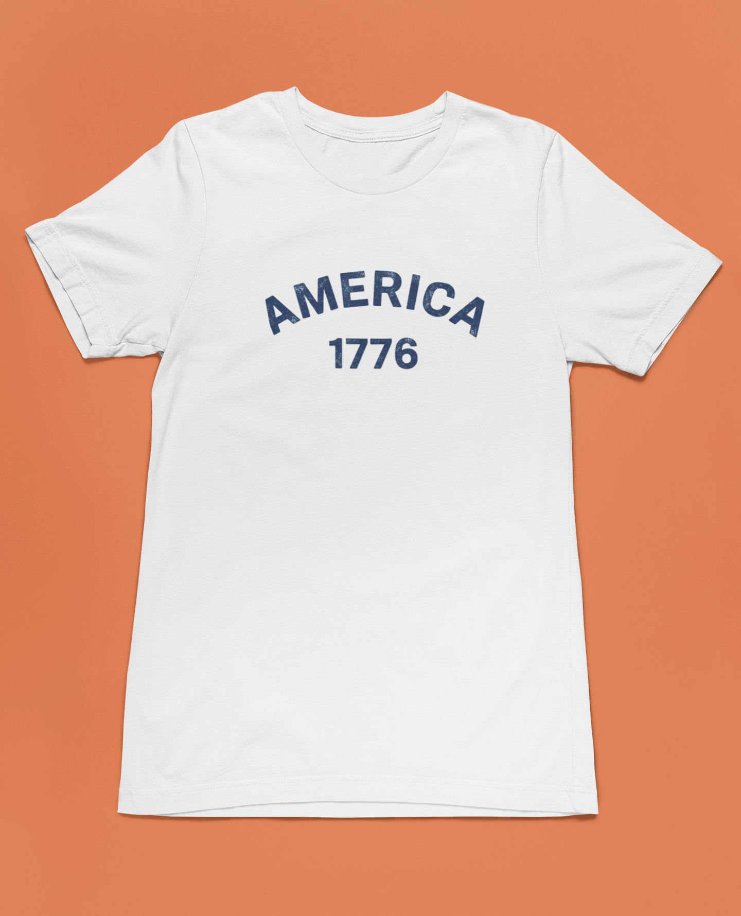 America 1776 Distressed Vintage Tee - Black, White