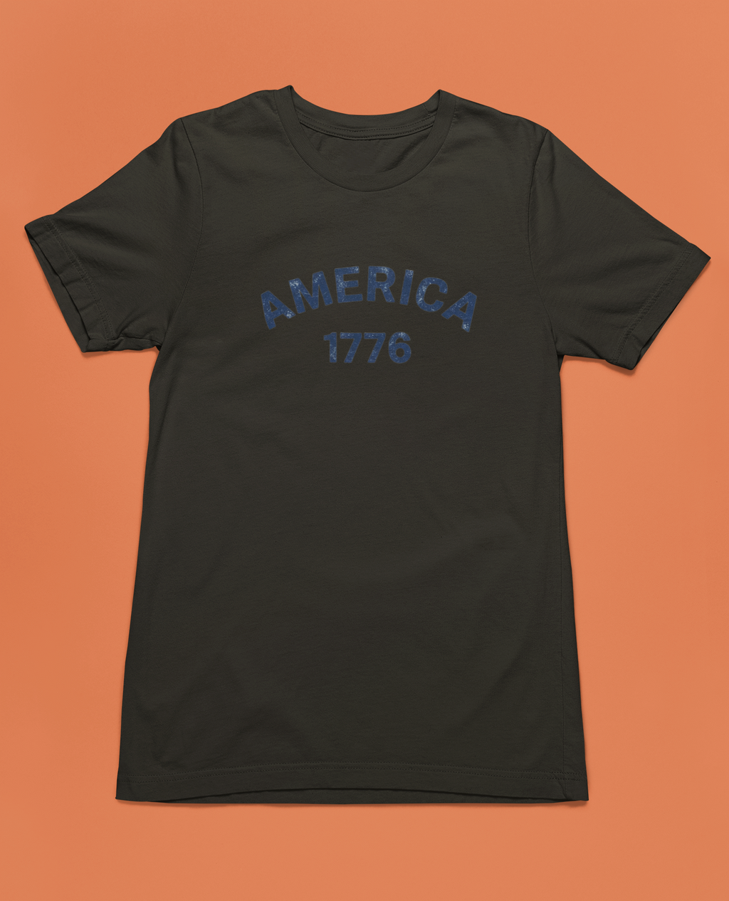 America 1776 Distressed Vintage Tee - Black, White