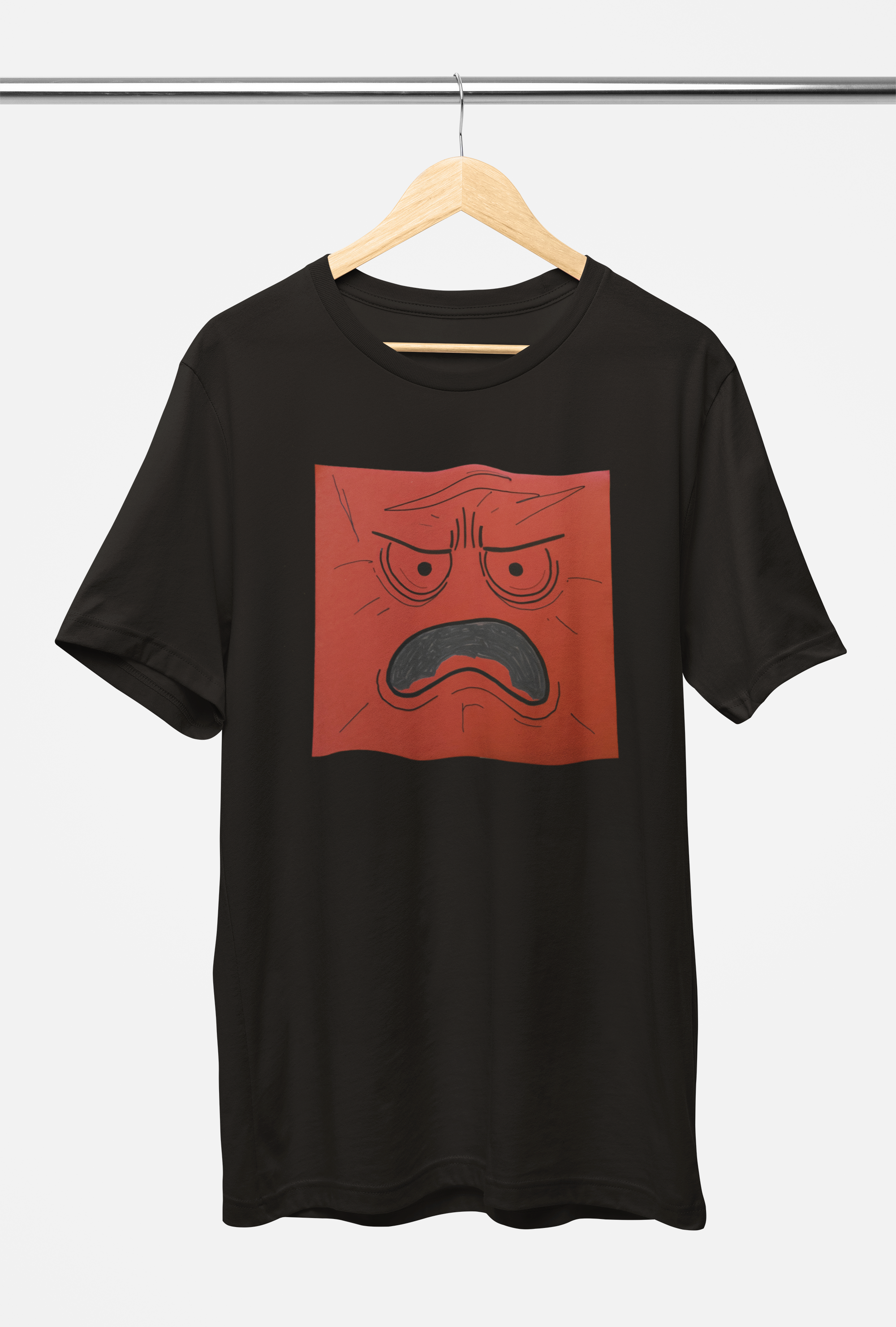 Red Square Rage Face Tee - Black