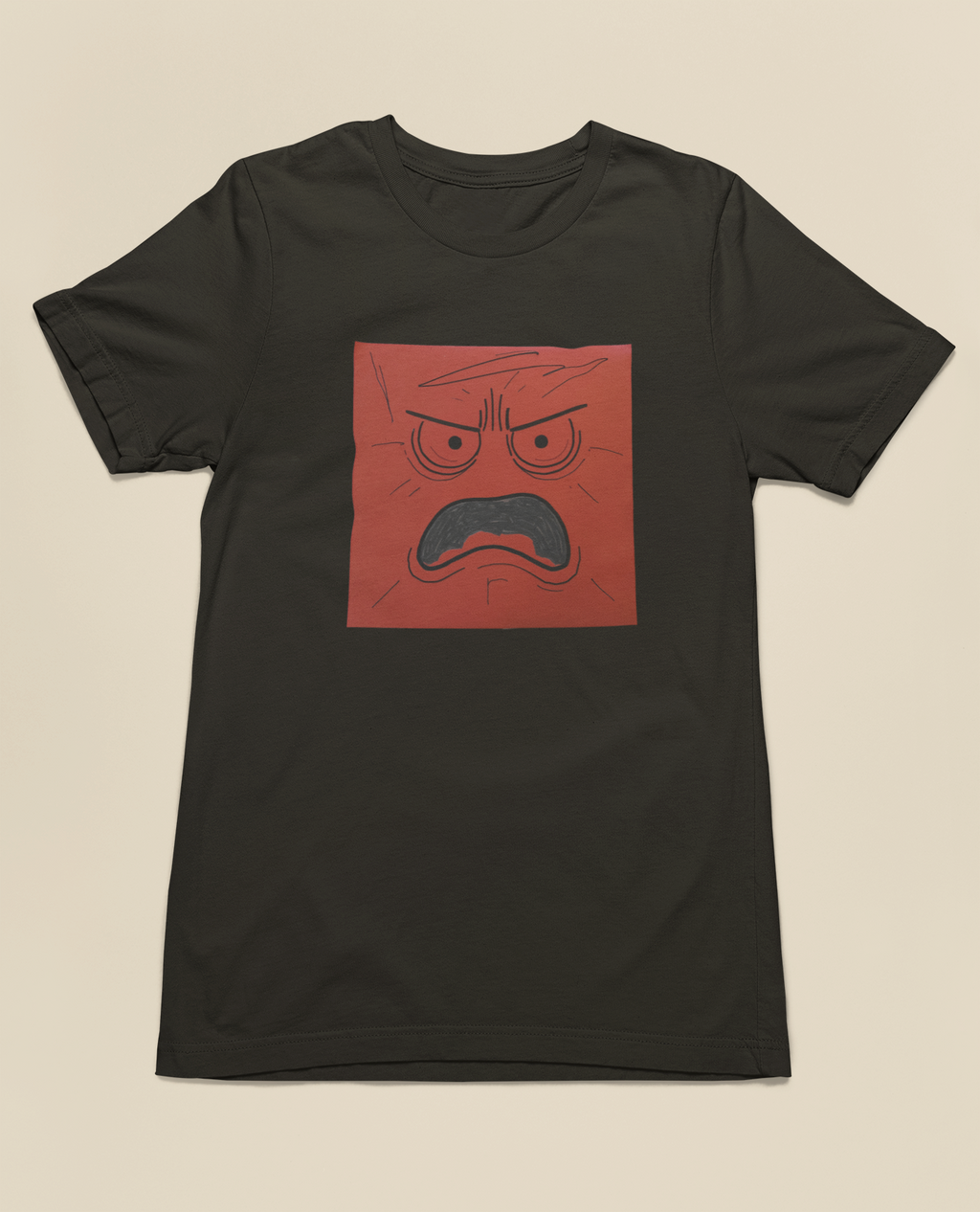 Red Square Rage Face Tee - Black
