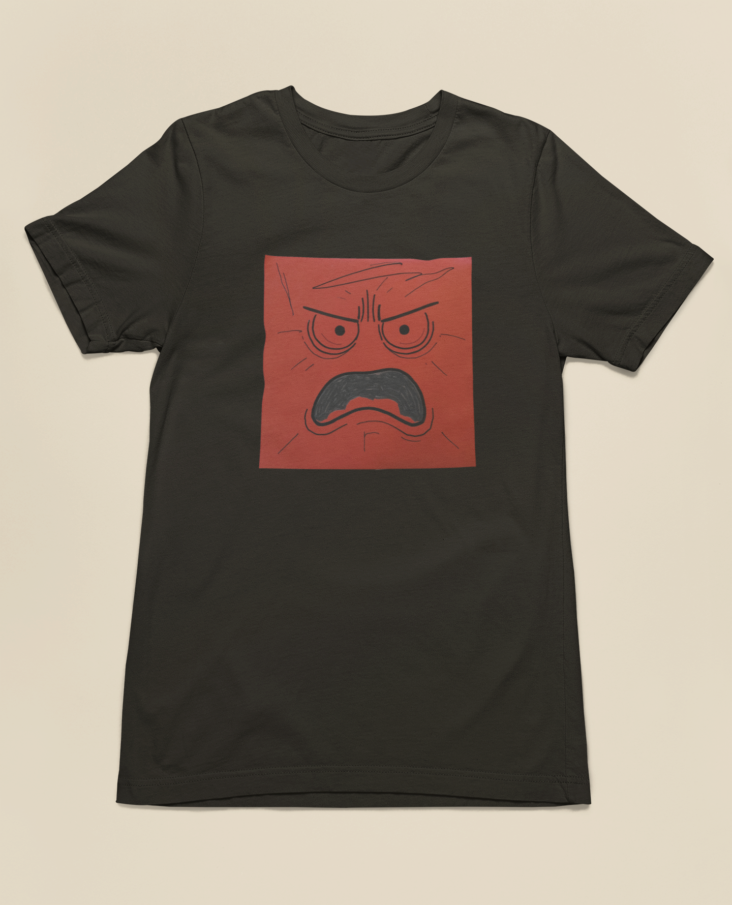 Red Square Rage Face Tee - Black