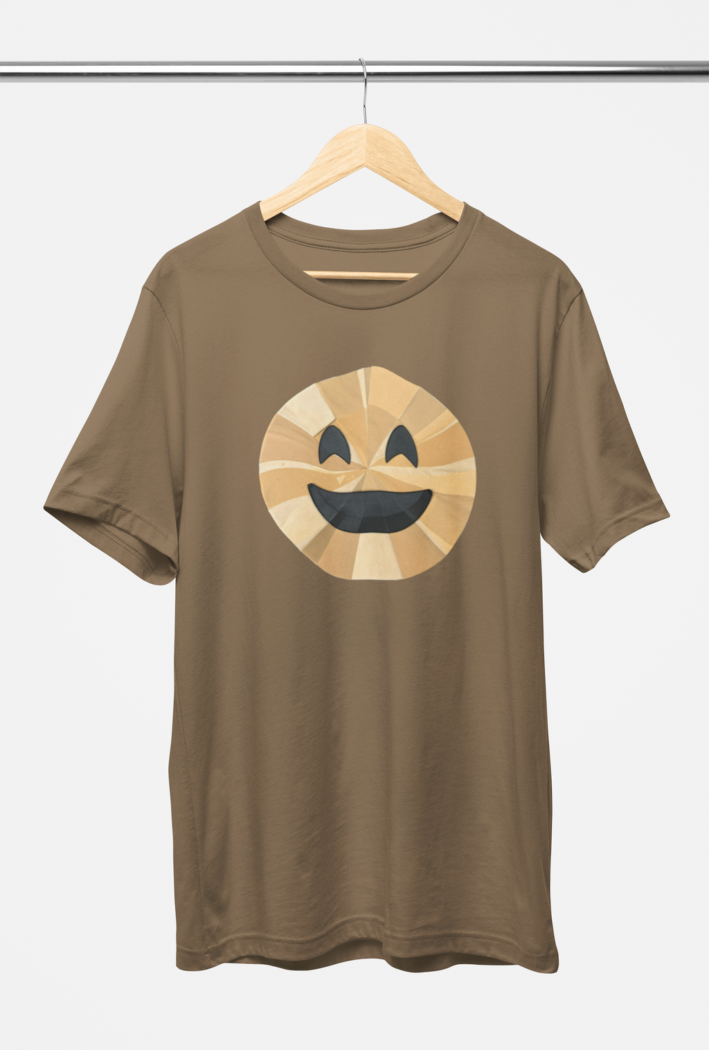 Vintage Geometric Smiley Tee - Vintage Brown