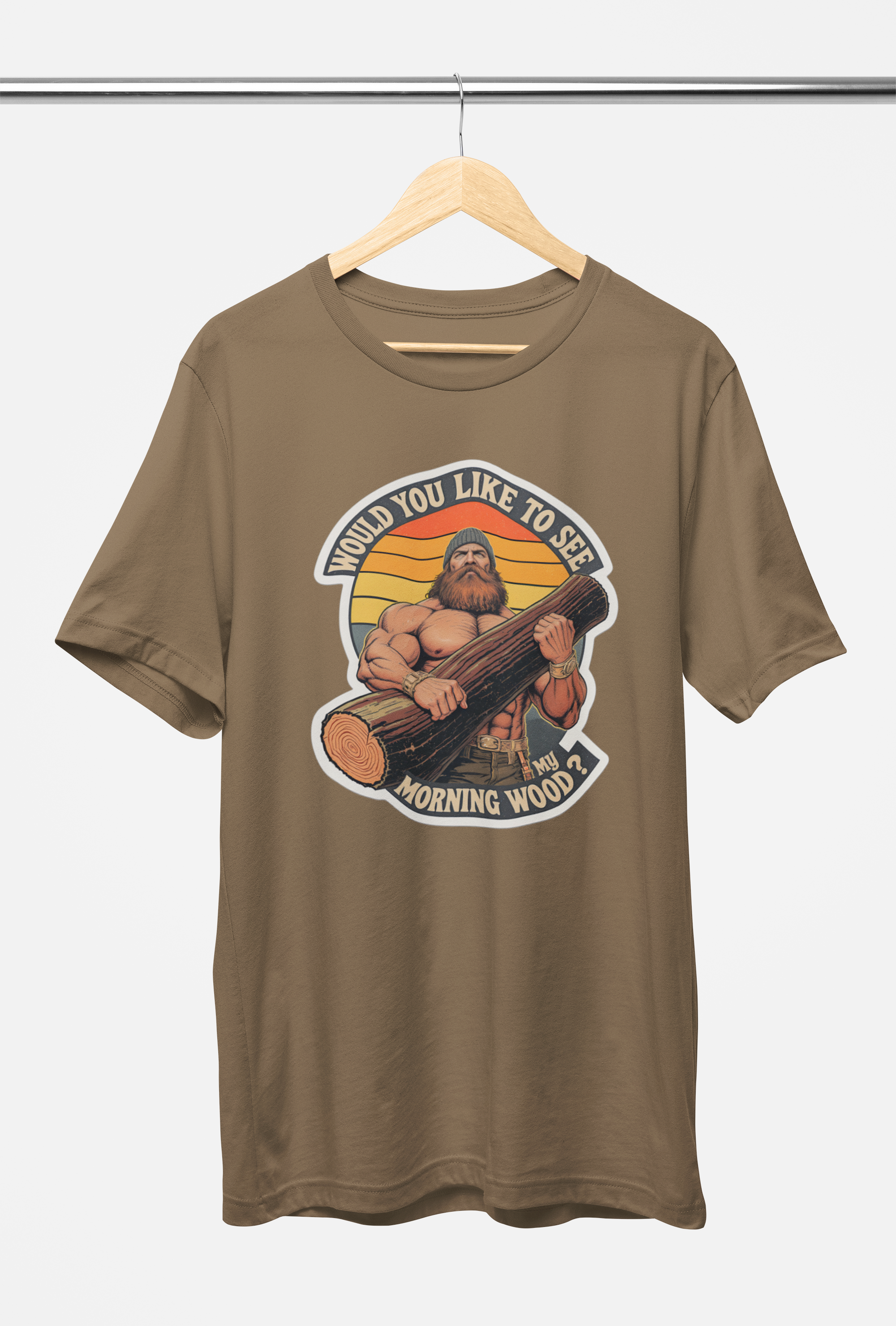 Would You Like To See My Morning Wood? Tee – Vintage Brown