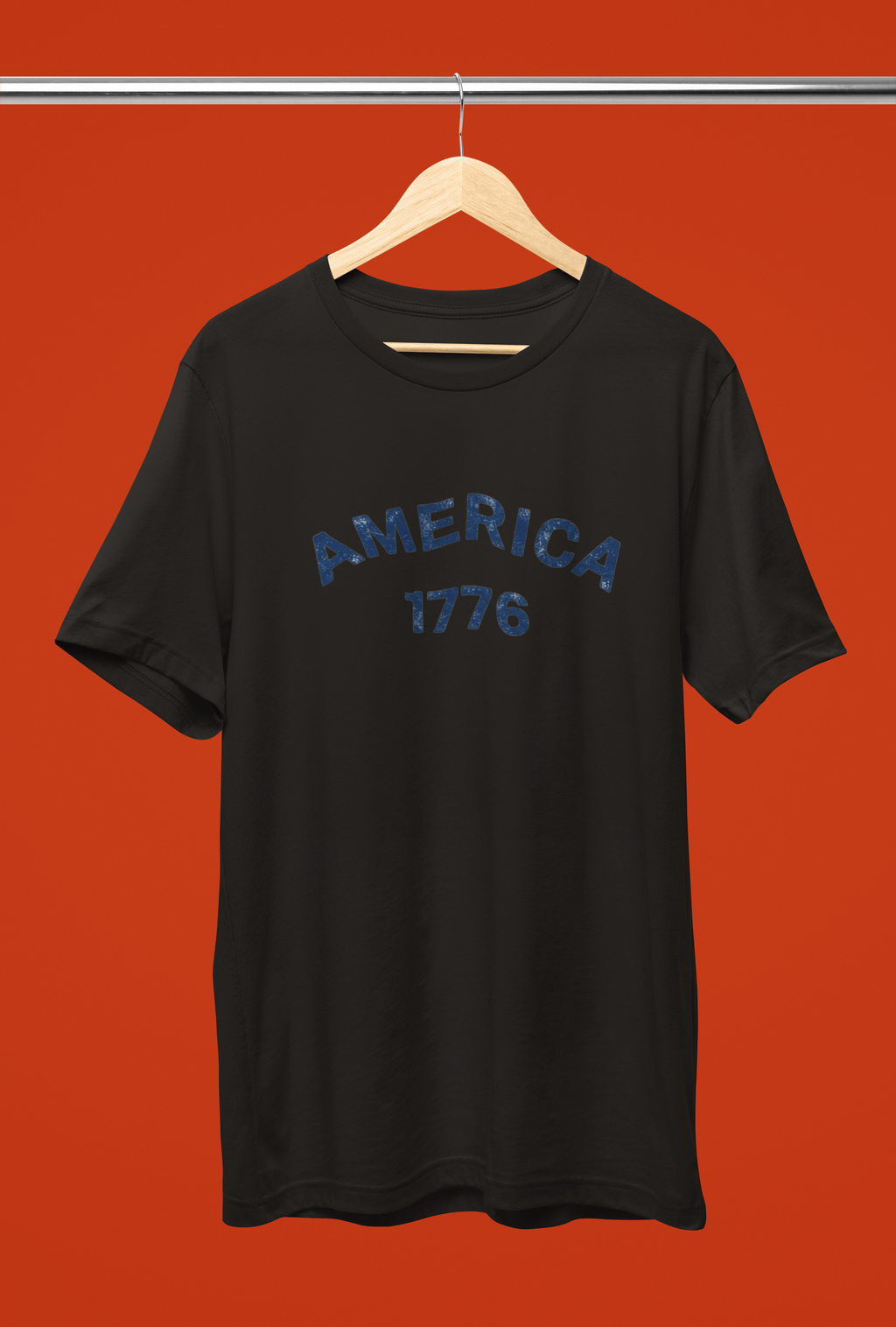 America 1776 Distressed Vintage Tee - Black, White
