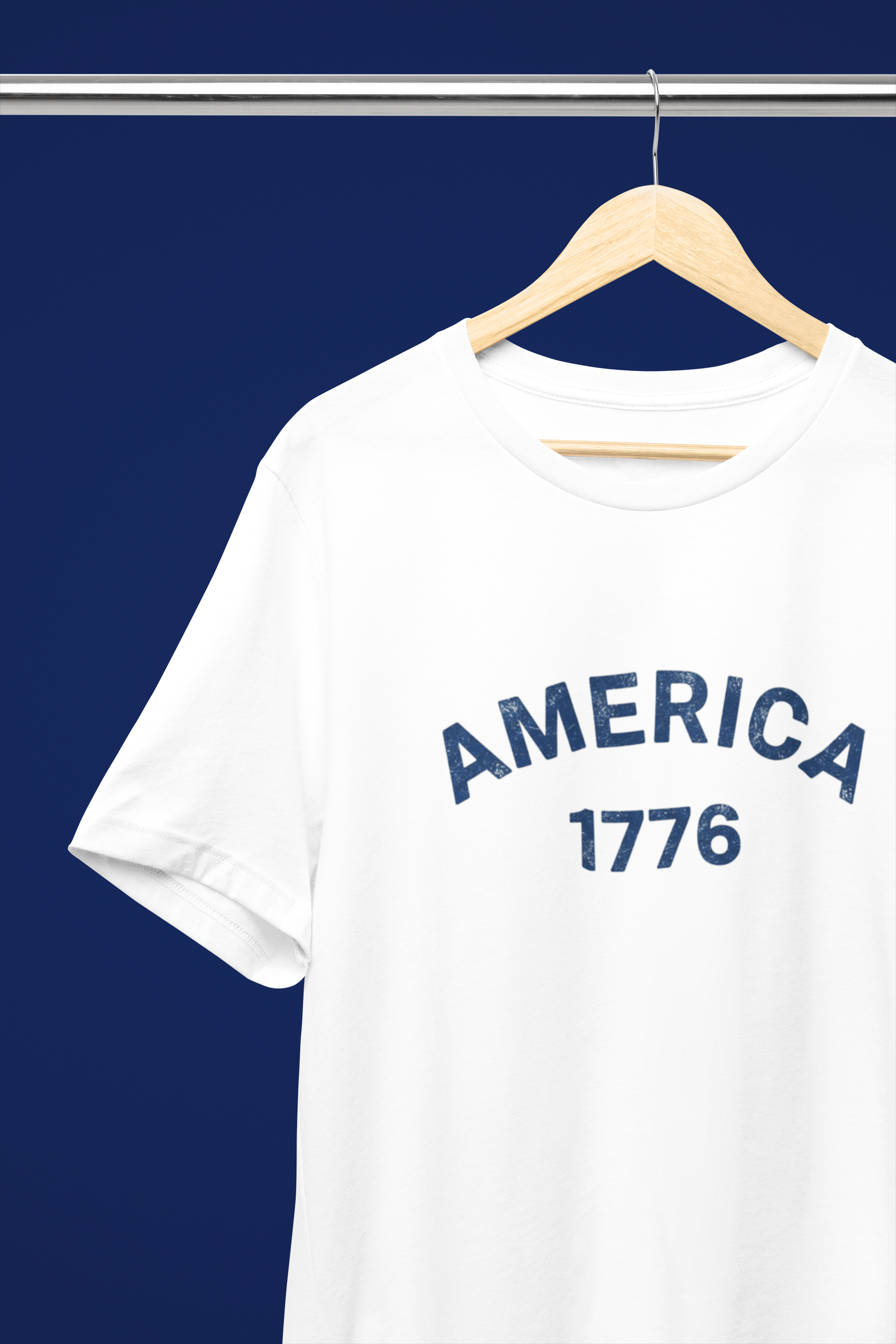 America 1776 Distressed Vintage Tee - Black, White