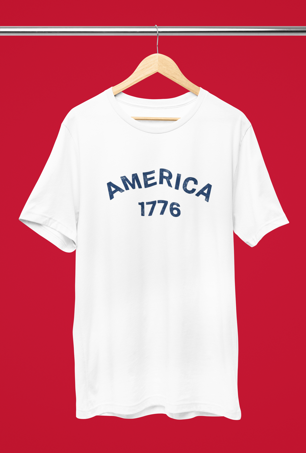 America 1776 Distressed Vintage Tee - Black, White