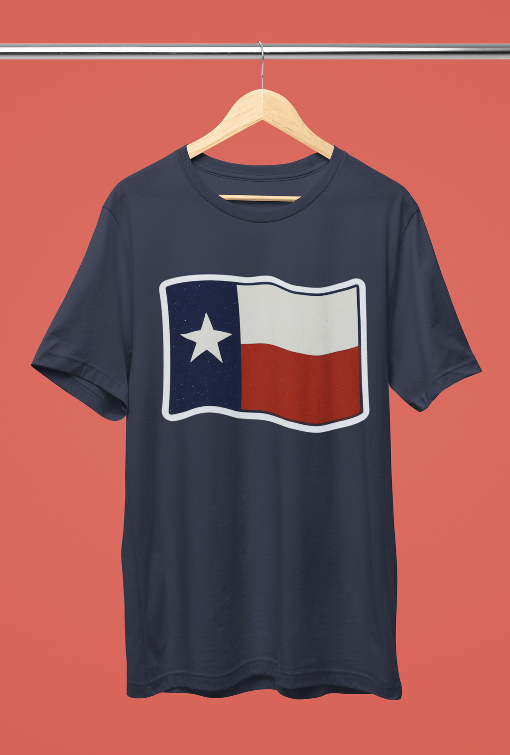 Lone Star Flag Tee - Heathered Navy