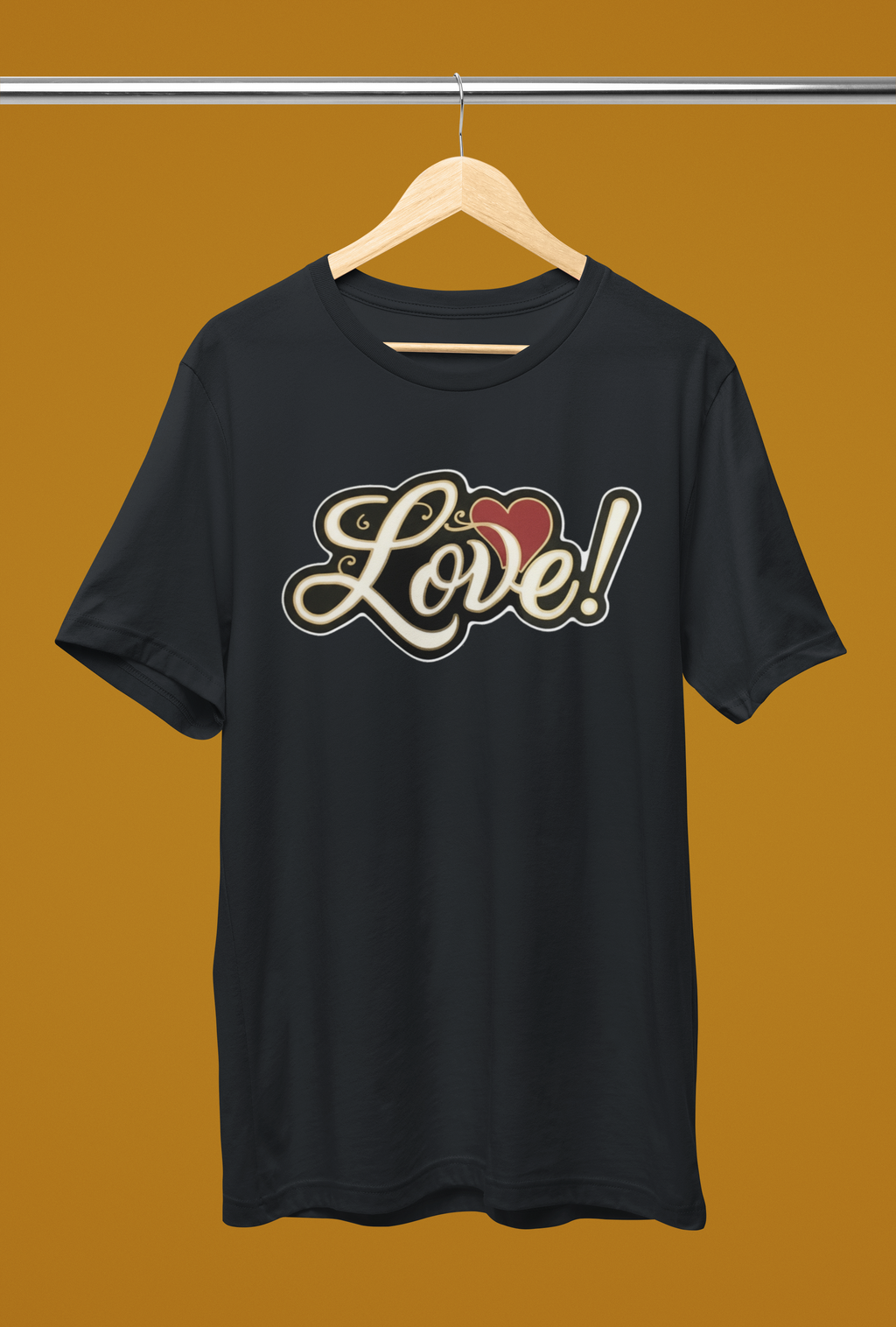 "Love!" Tee - Heathered Black or Canvas Red