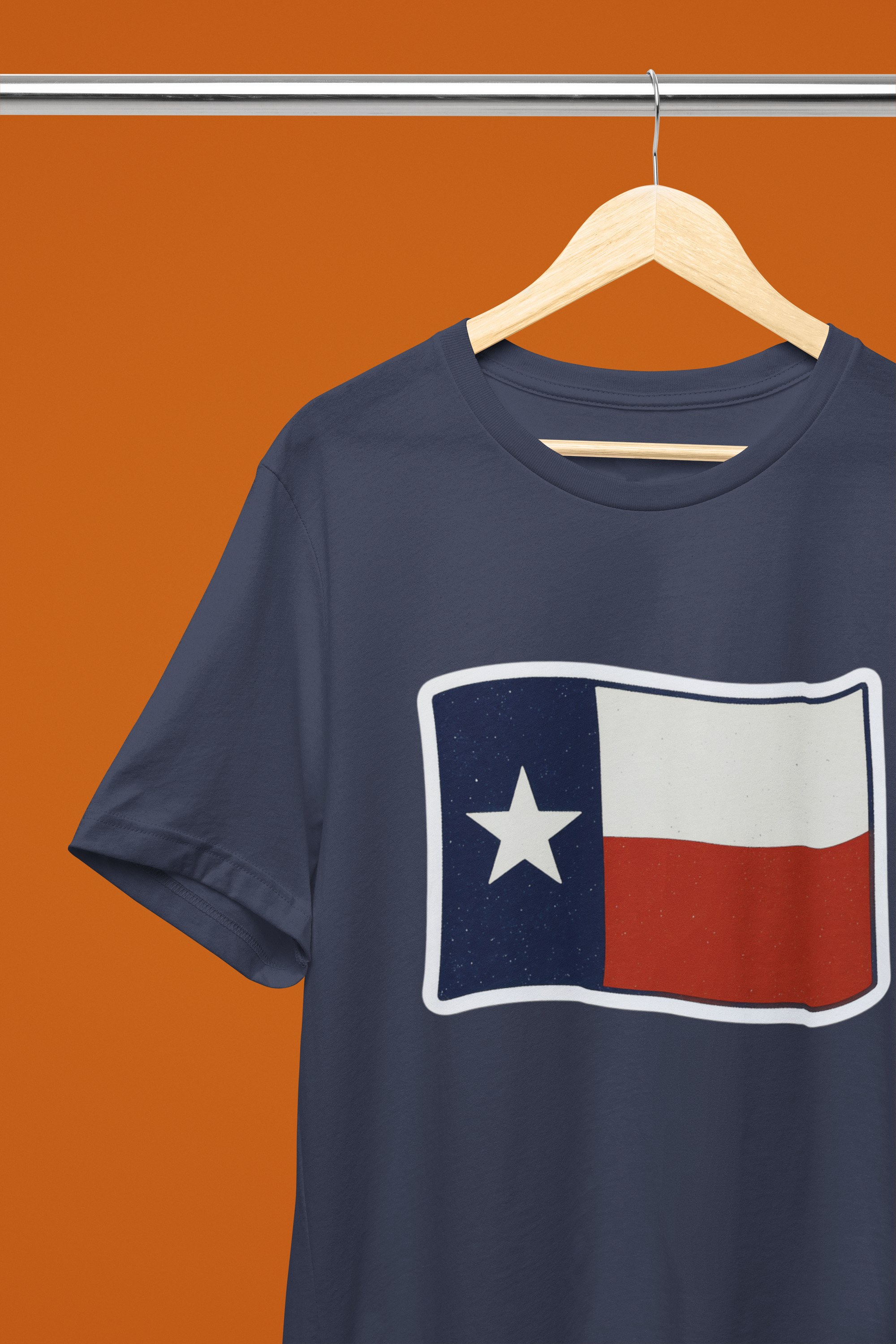 Lone Star Flag Tee - Heathered Navy