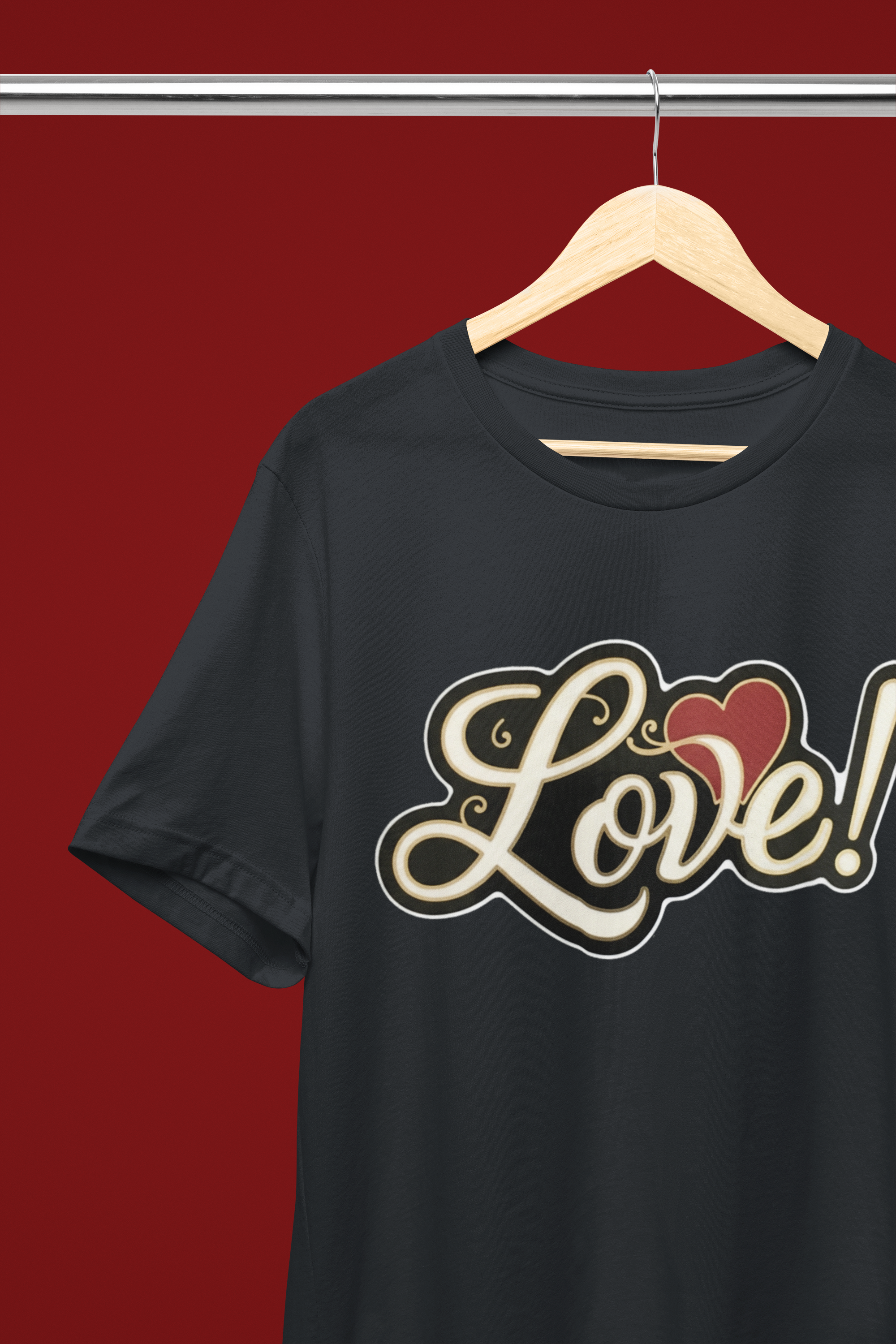 "Love!" Tee - Heathered Black or Canvas Red