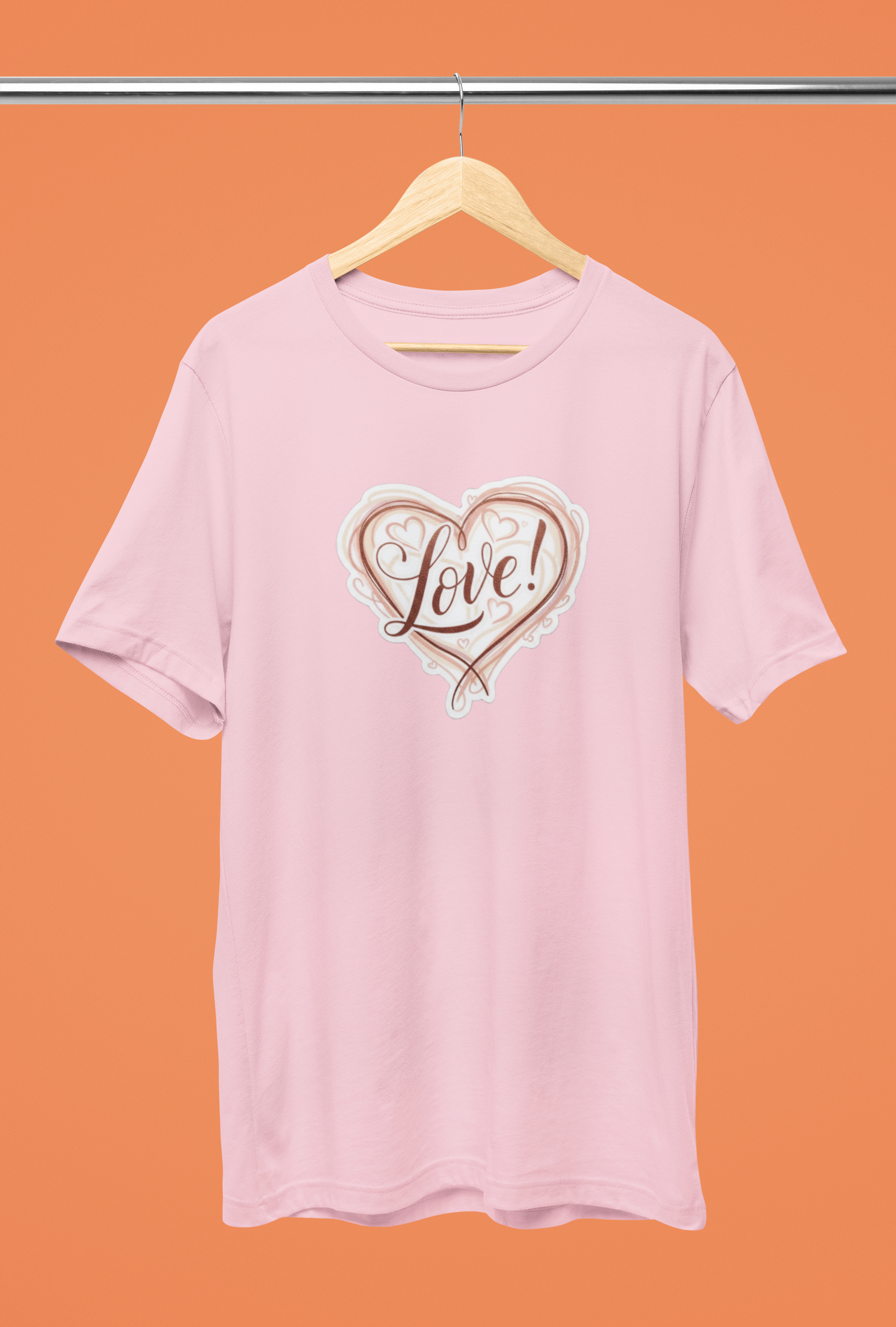 Heart Full of Love! Tee - Heathered Pink