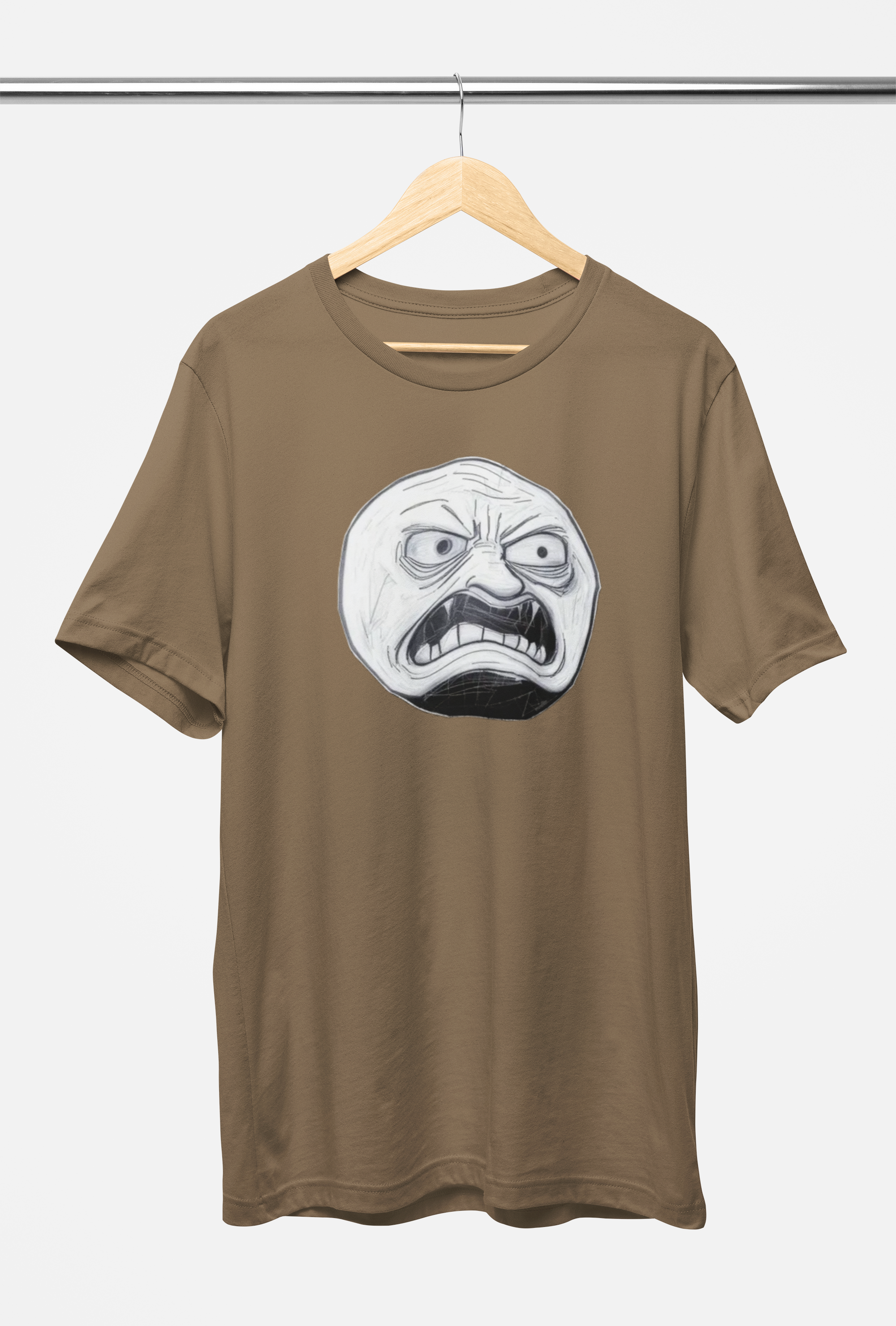 WtAF Rage Face Tee – Black, Red, Vintage Brown, Vintage Green