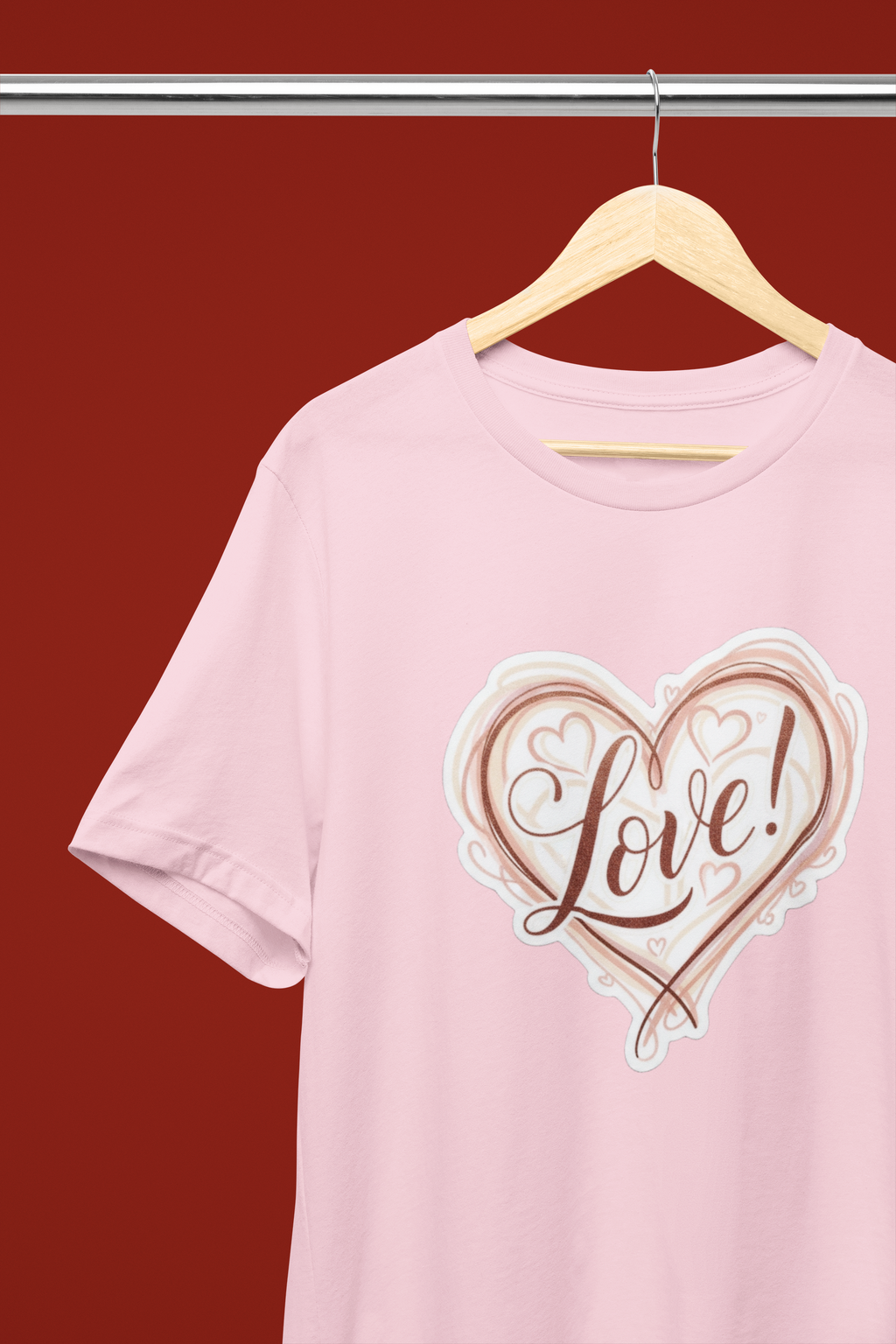 Heart Full of Love! Tee - Heathered Pink