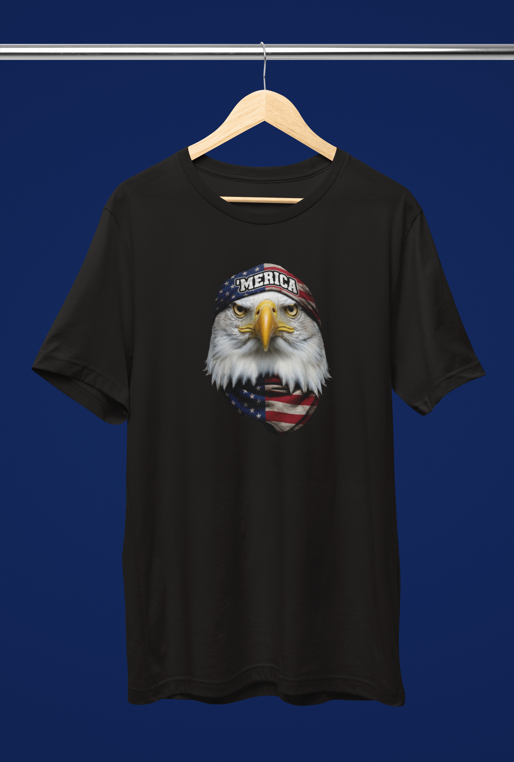 'Merica - Bald Eagle Bandana Tee - Black