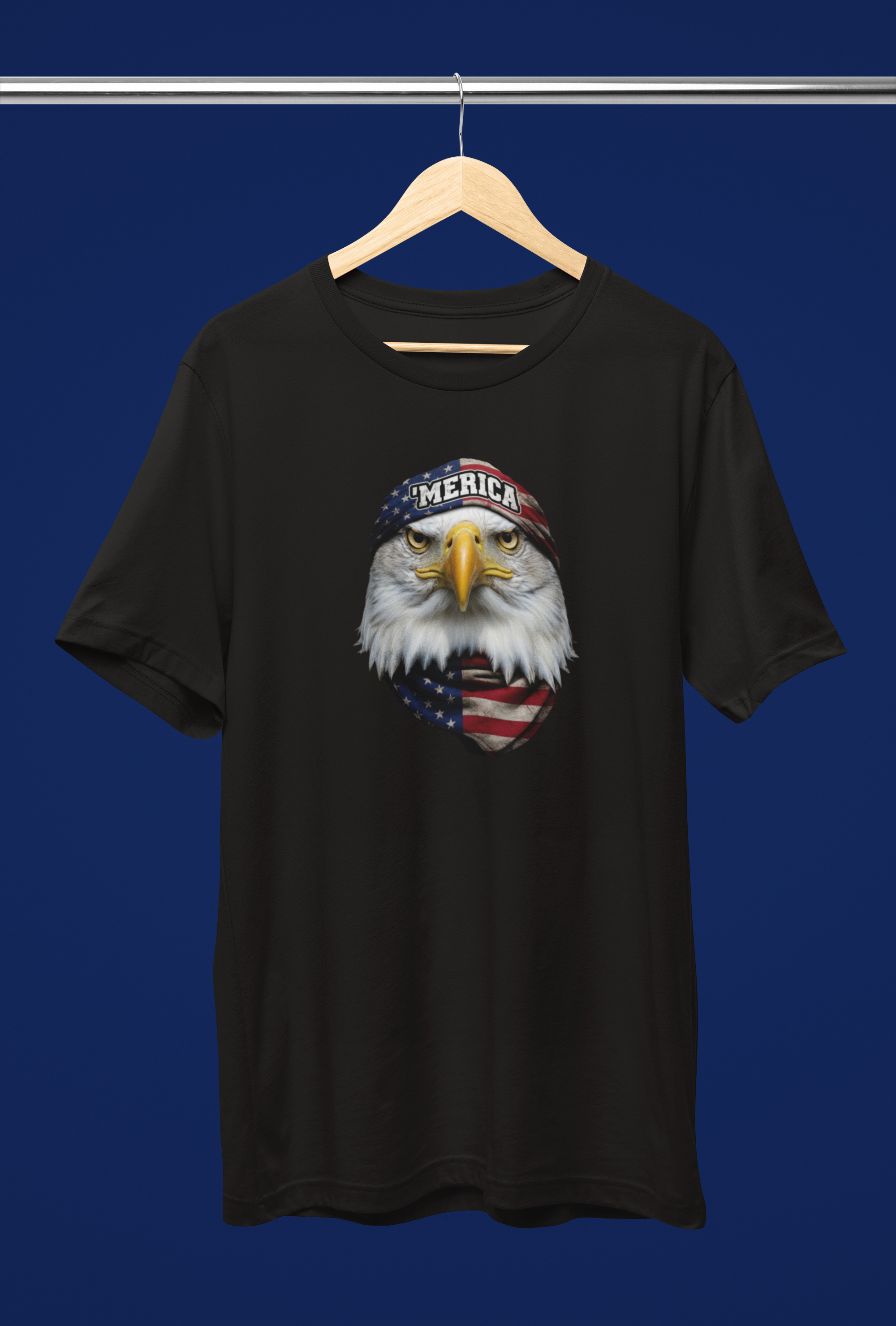 'Merica - Bald Eagle Bandana Tee - Black
