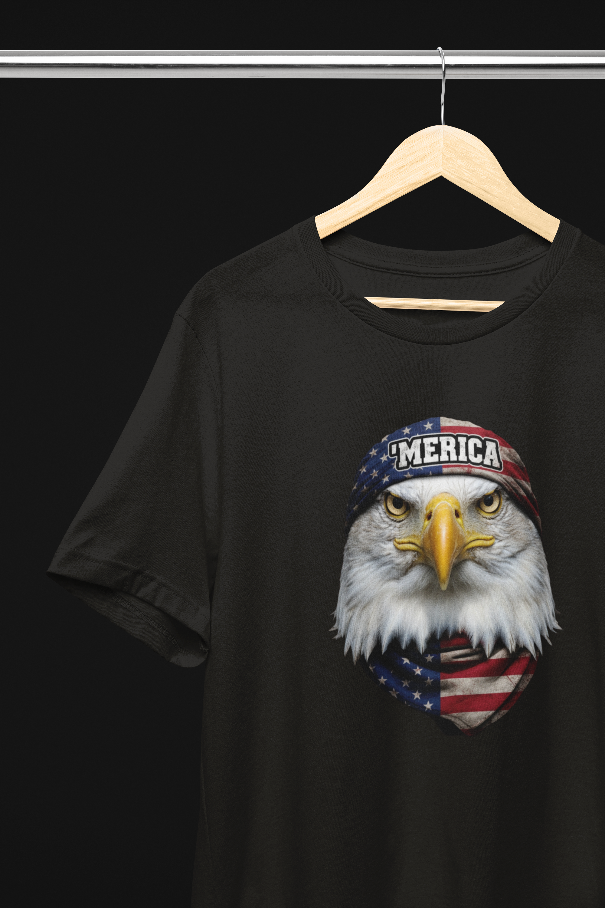 'Merica - Bald Eagle Bandana Tee - Black
