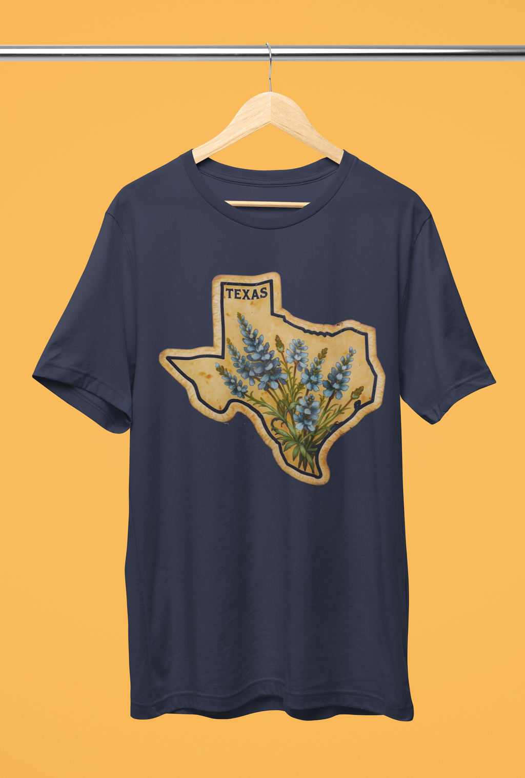 Bluebonnet Badge Tee - Heathered Navy