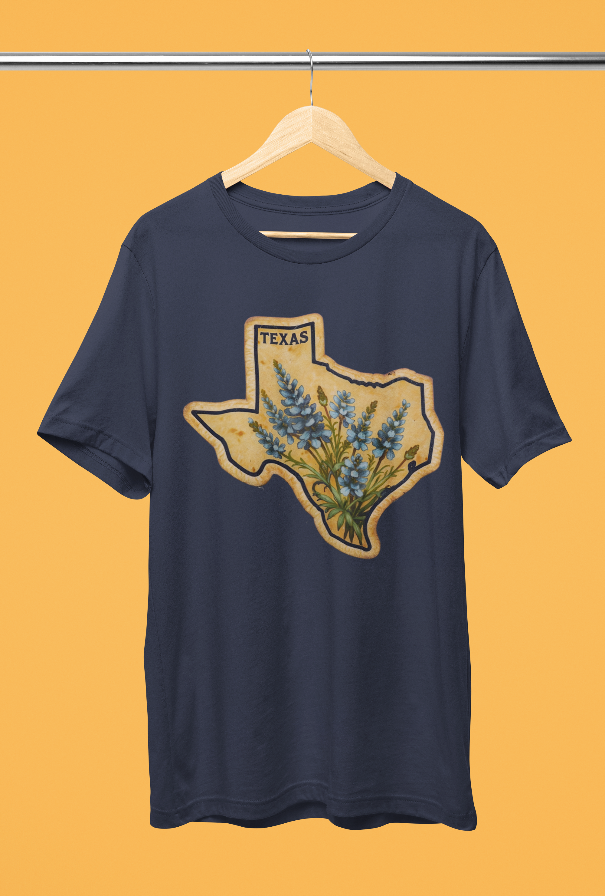 Bluebonnet Badge Tee - Heathered Navy