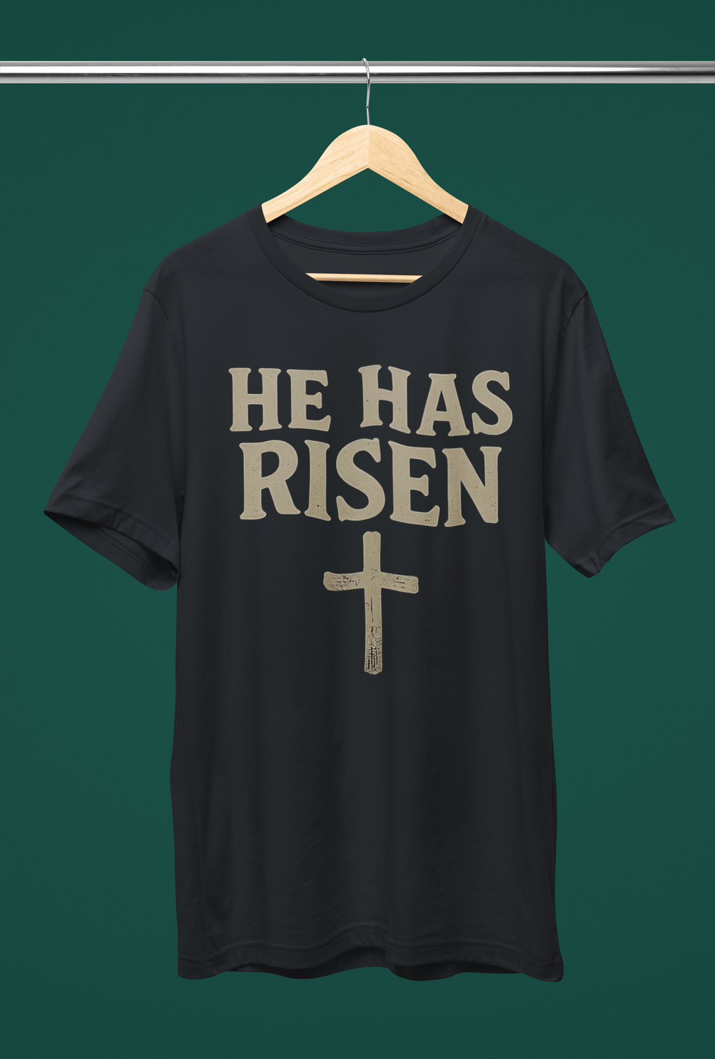 He Has Risen Tee - Heathered Black