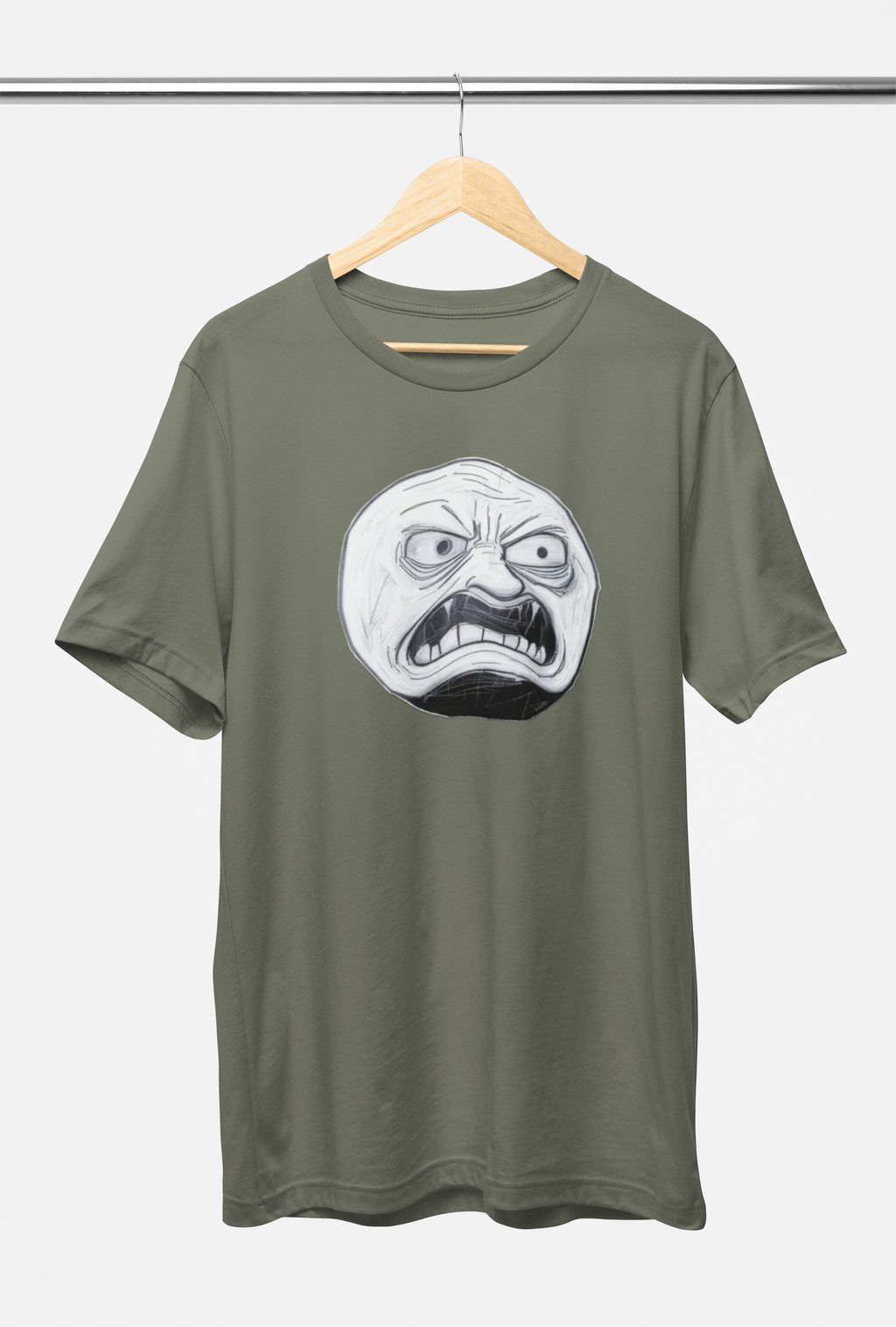 WtAF Rage Face Tee – Black, Red, Vintage Brown, Vintage Green