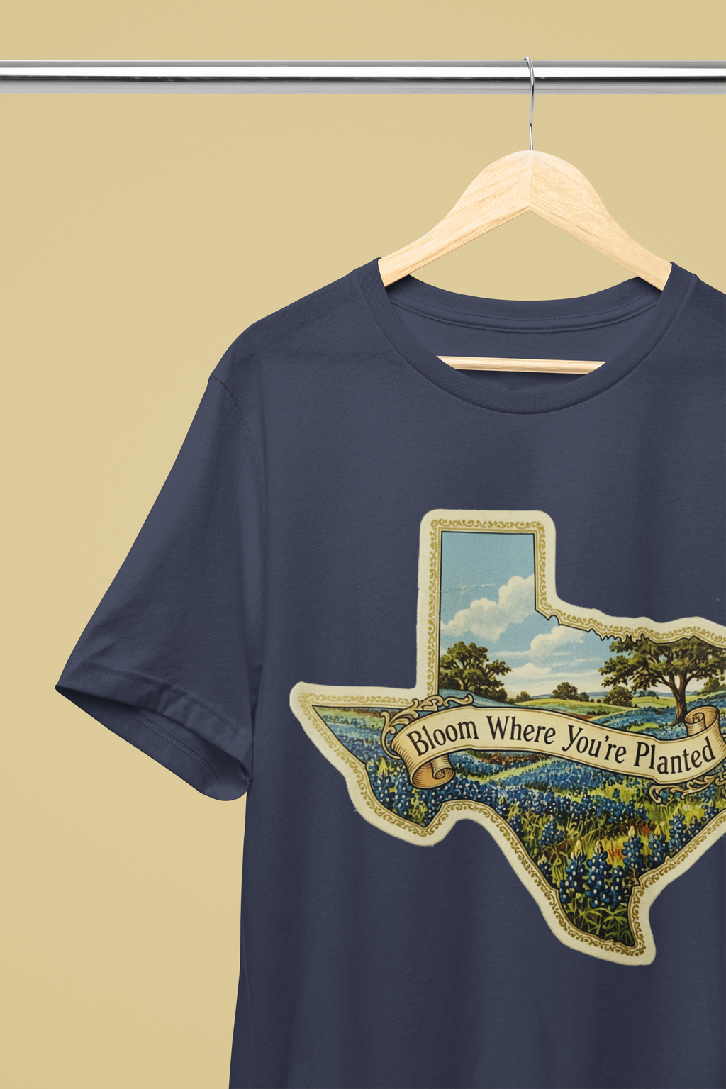 Bloom Where You're Planted Tee - Heathered Navy