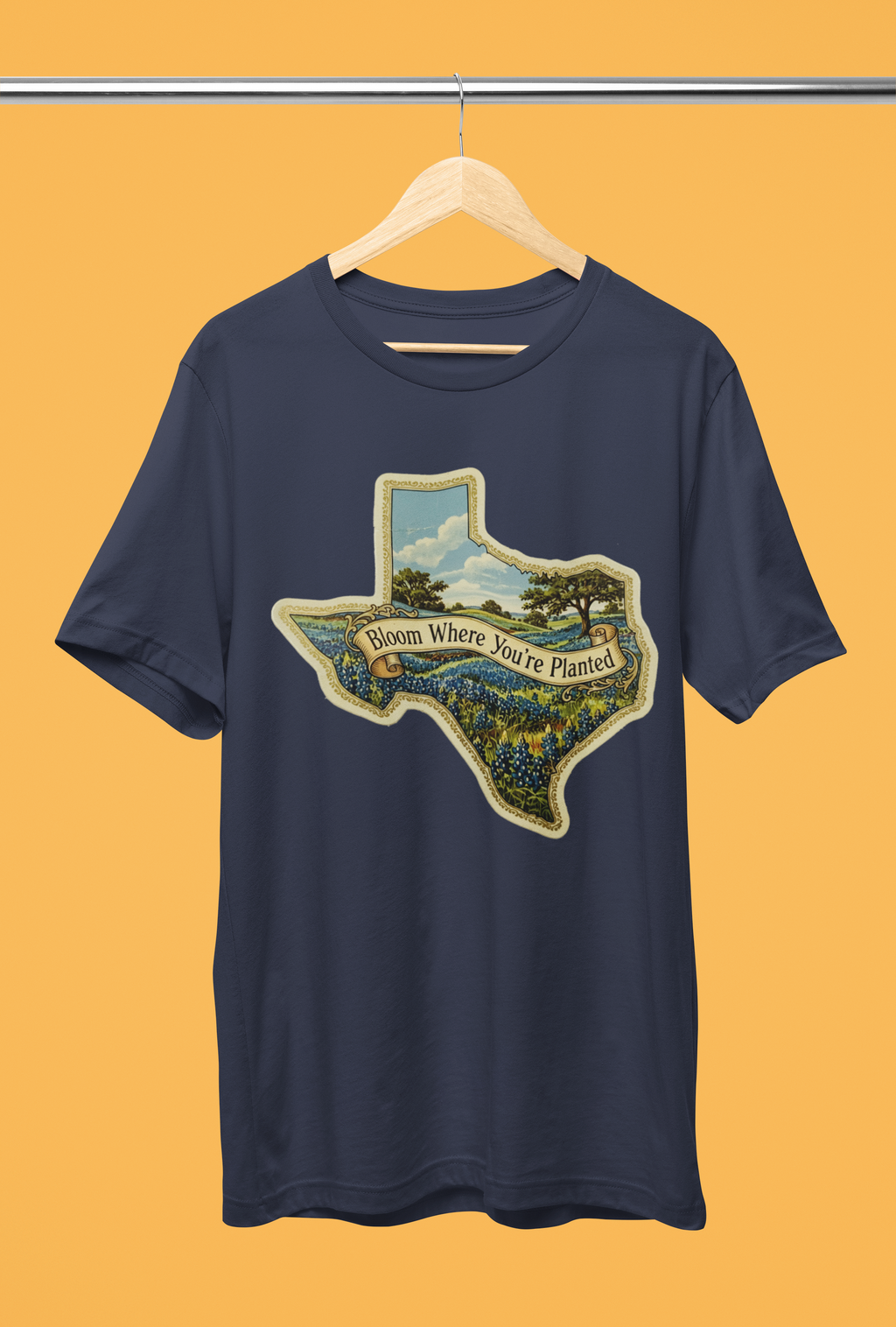 Bloom Where You're Planted Tee - Heathered Navy