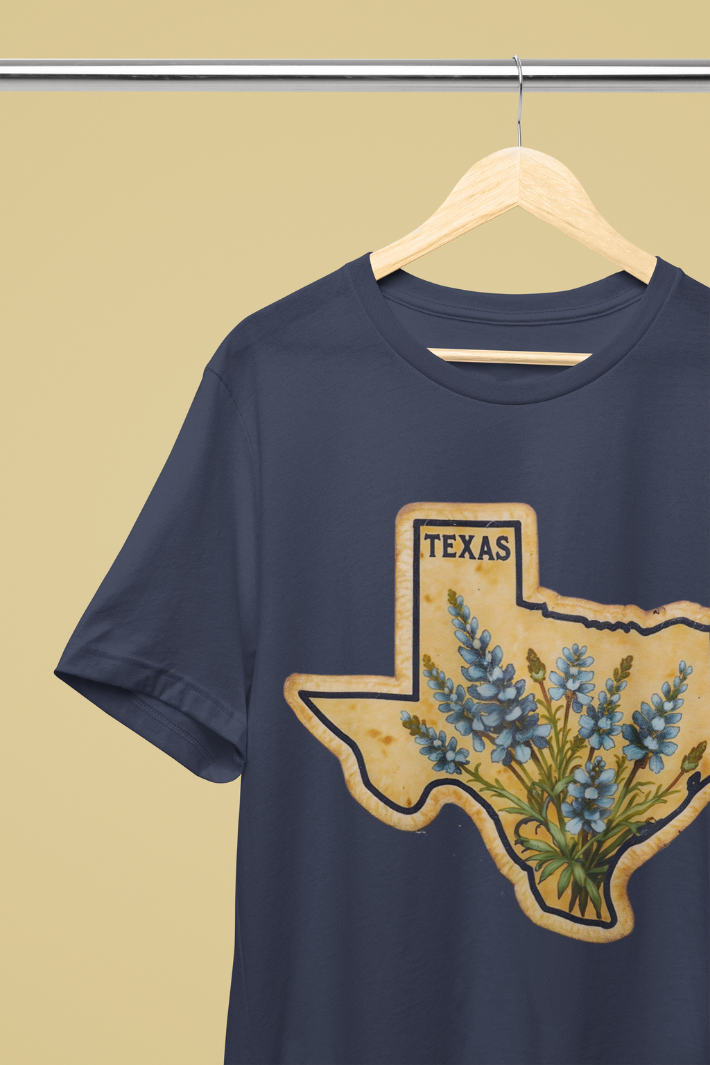 Bluebonnet Badge Tee - Heathered Navy