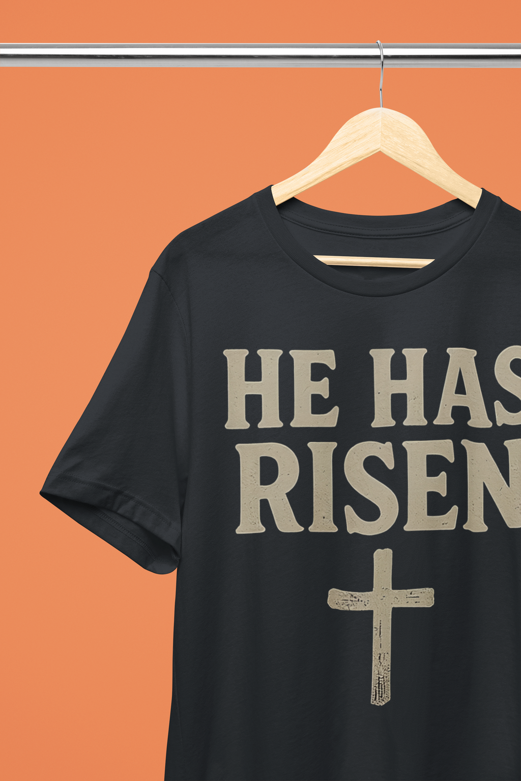 He Has Risen Tee - Heathered Black