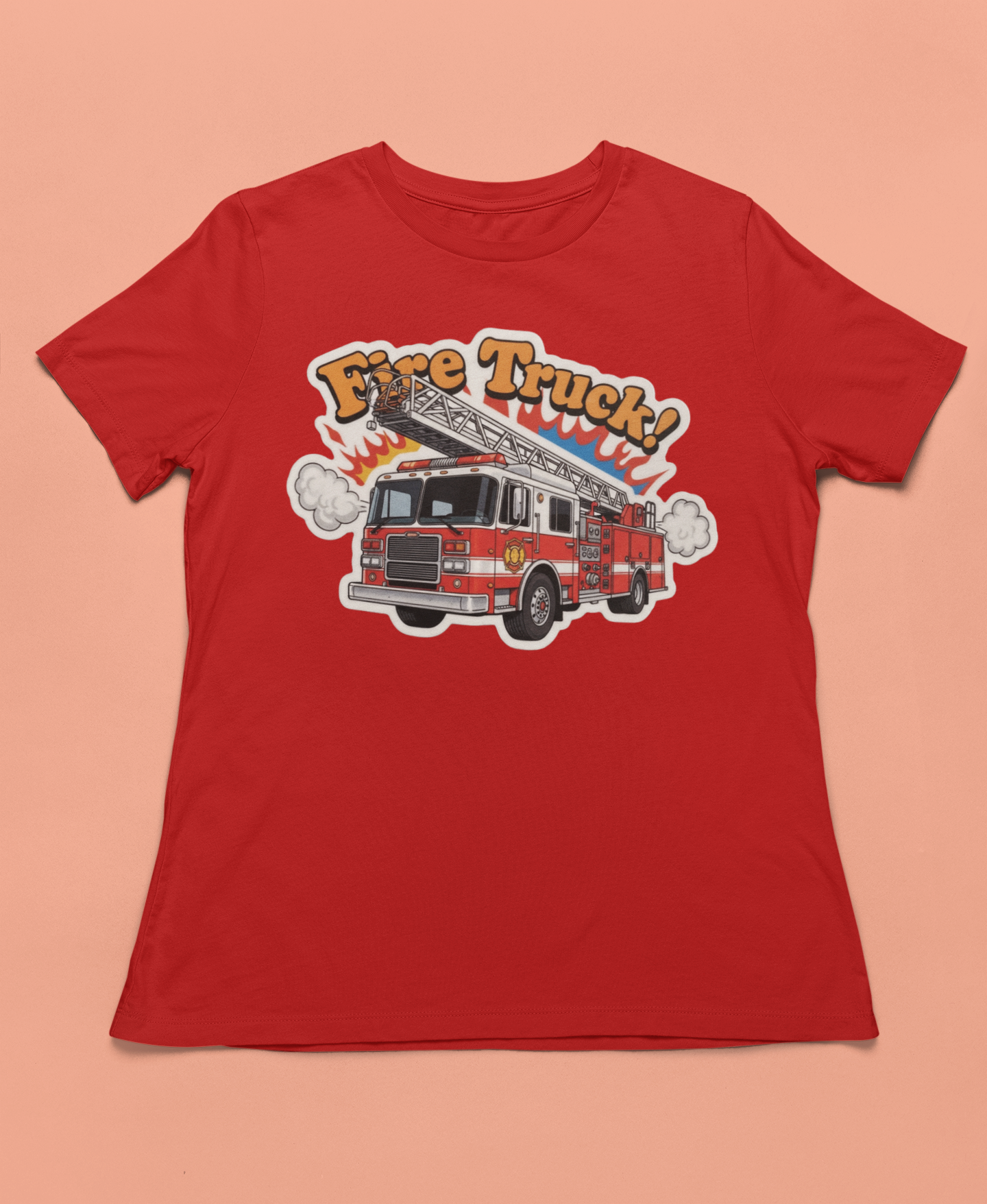 Fire Truck Toddler Tee - Red